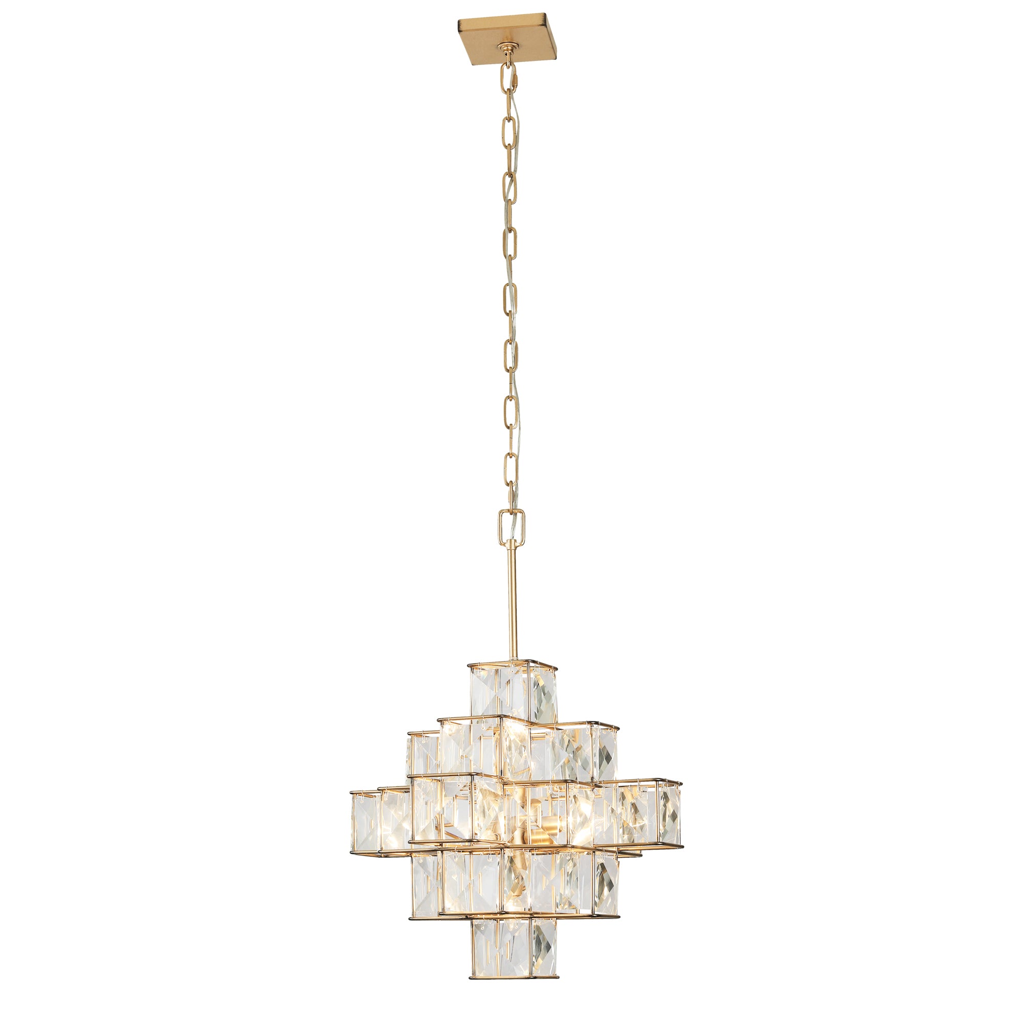 Cubic 6 Light Pendant - Calypso Gold