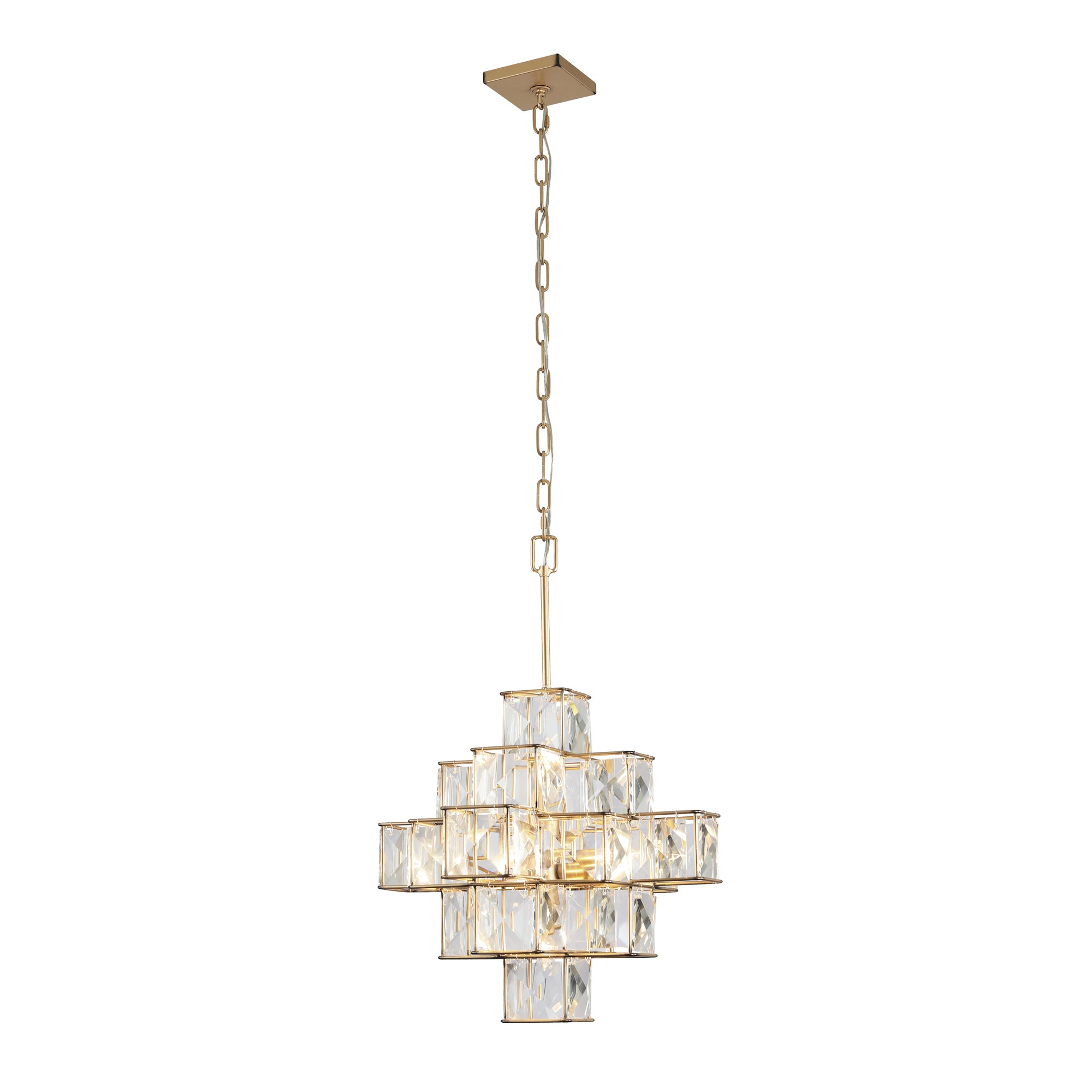Cubic 6 Light Pendant - Calypso Gold