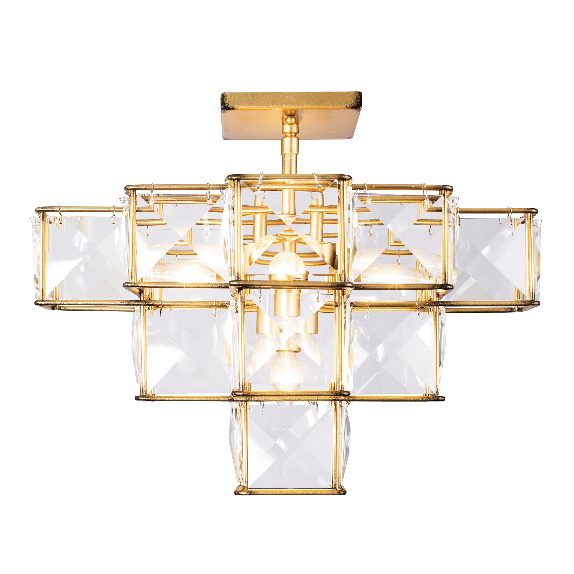 Cubic 5 Light Ceiling Fixture - Calypso Gold