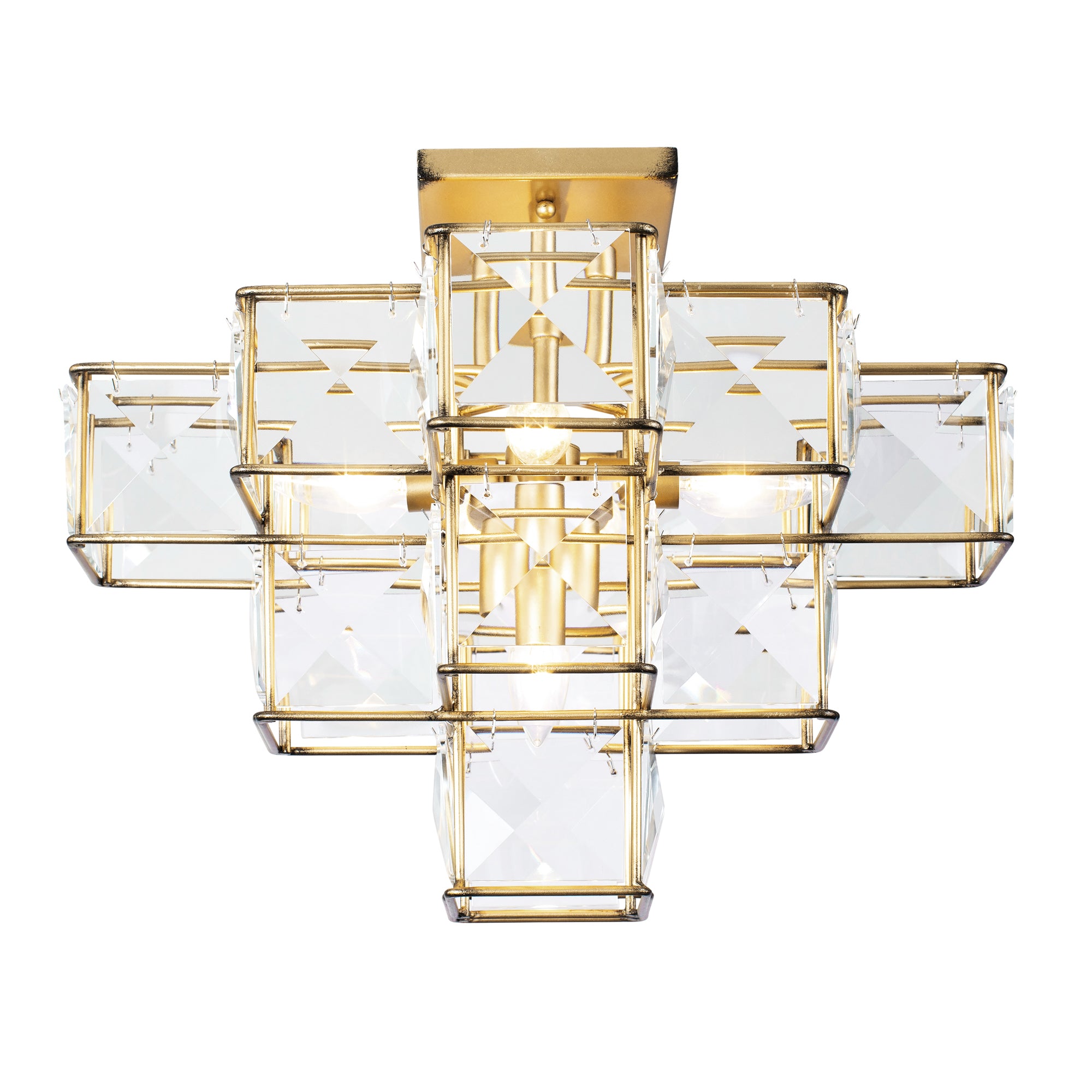 Cubic 5-Light Ceiling Fixture - Calypso Gold