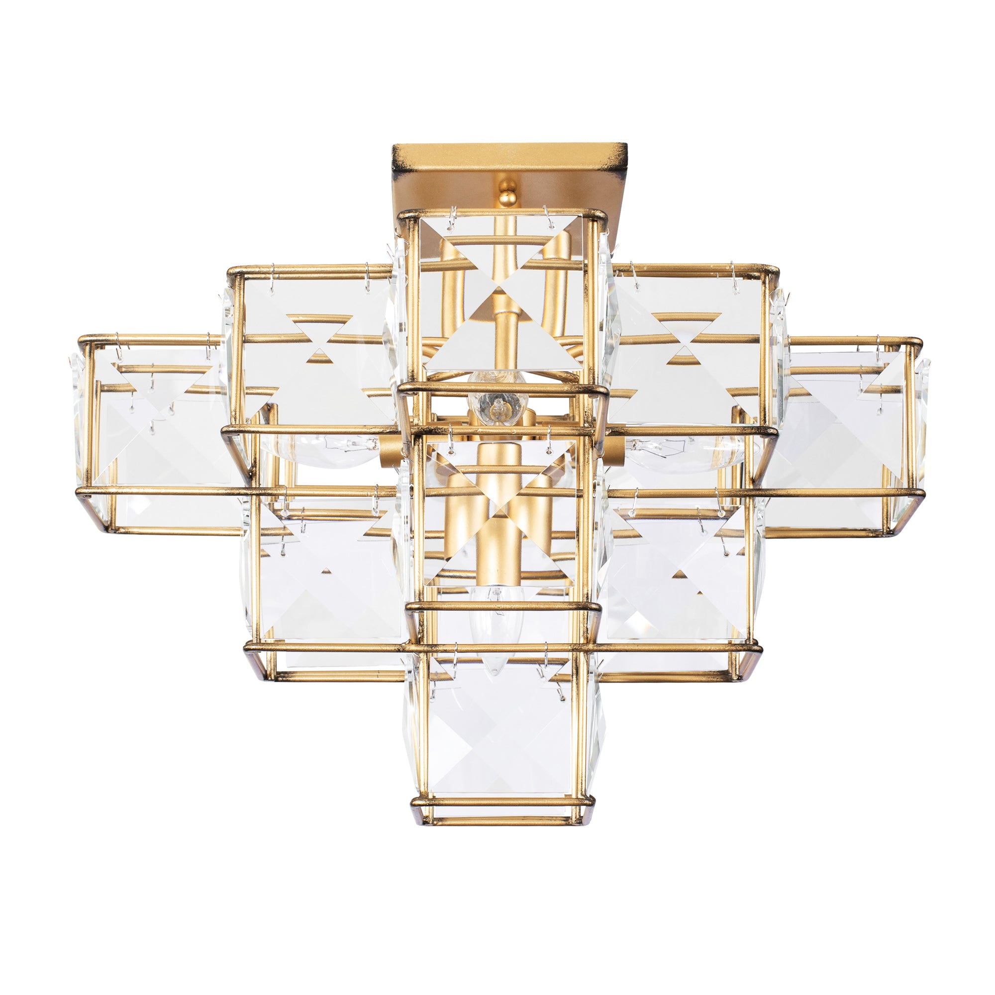 Cubic 5 Light Ceiling Fixture - Calypso Gold
