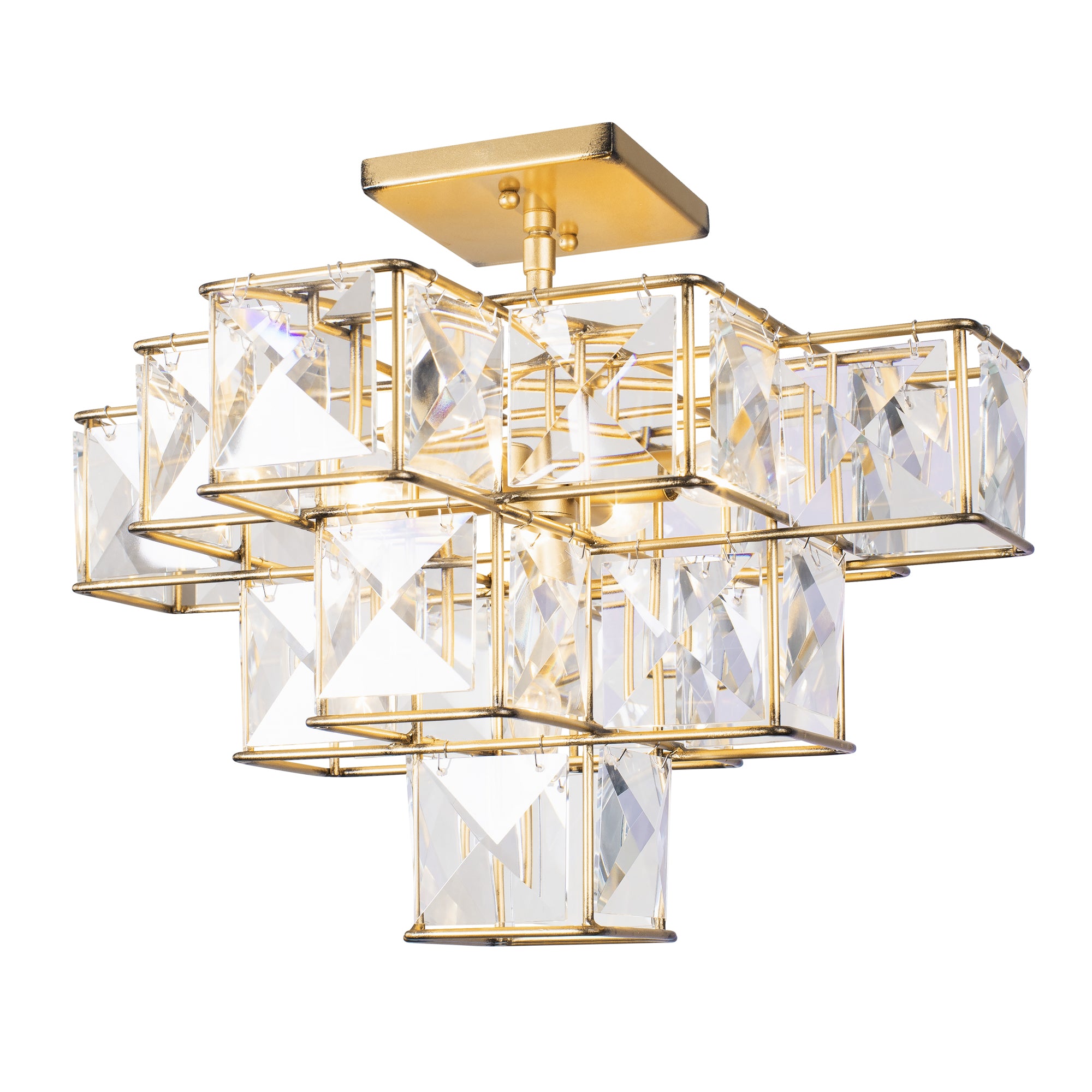 Cubic 5-Light Ceiling Fixture - Calypso Gold