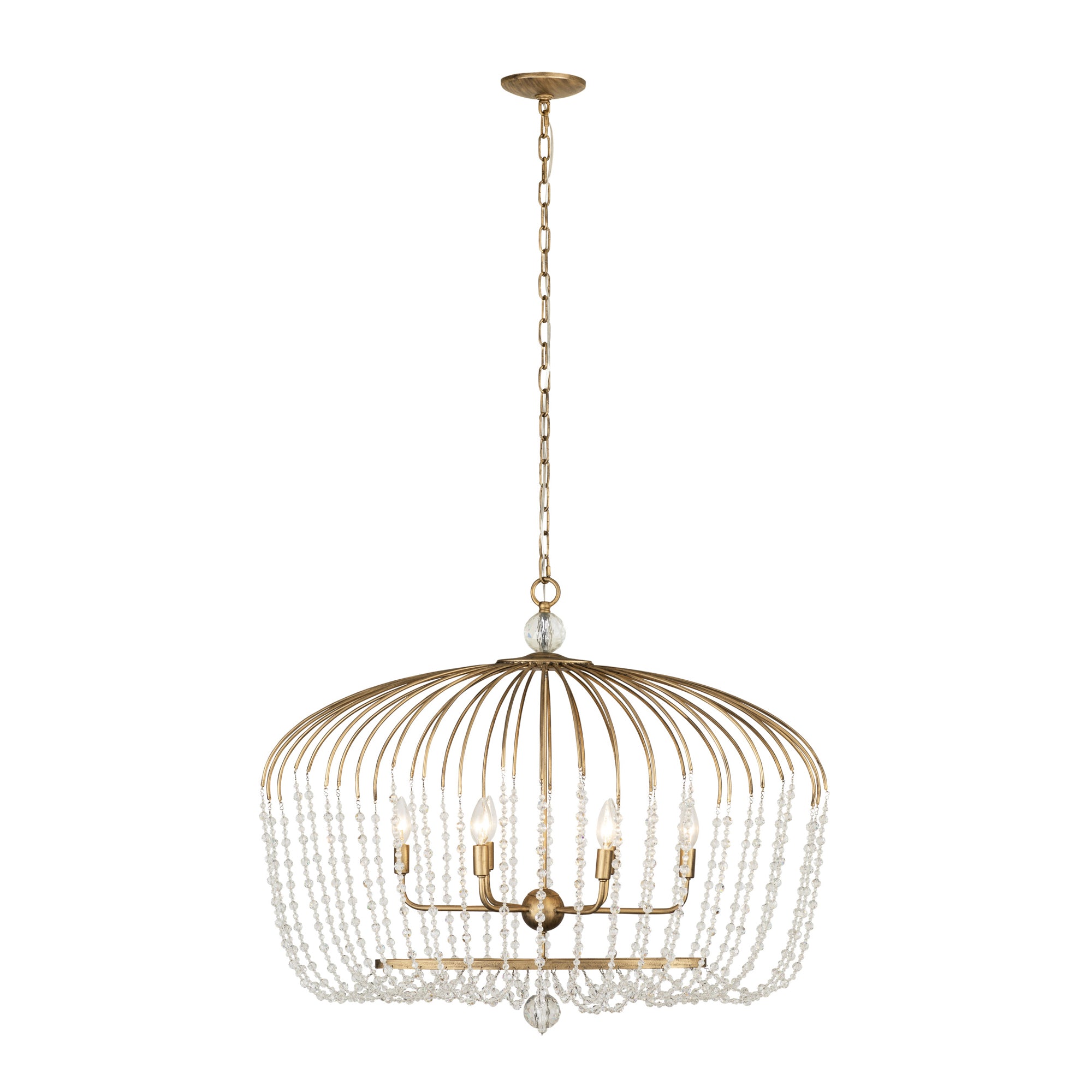 Voliere 6-Light Crystal Oval Pendant