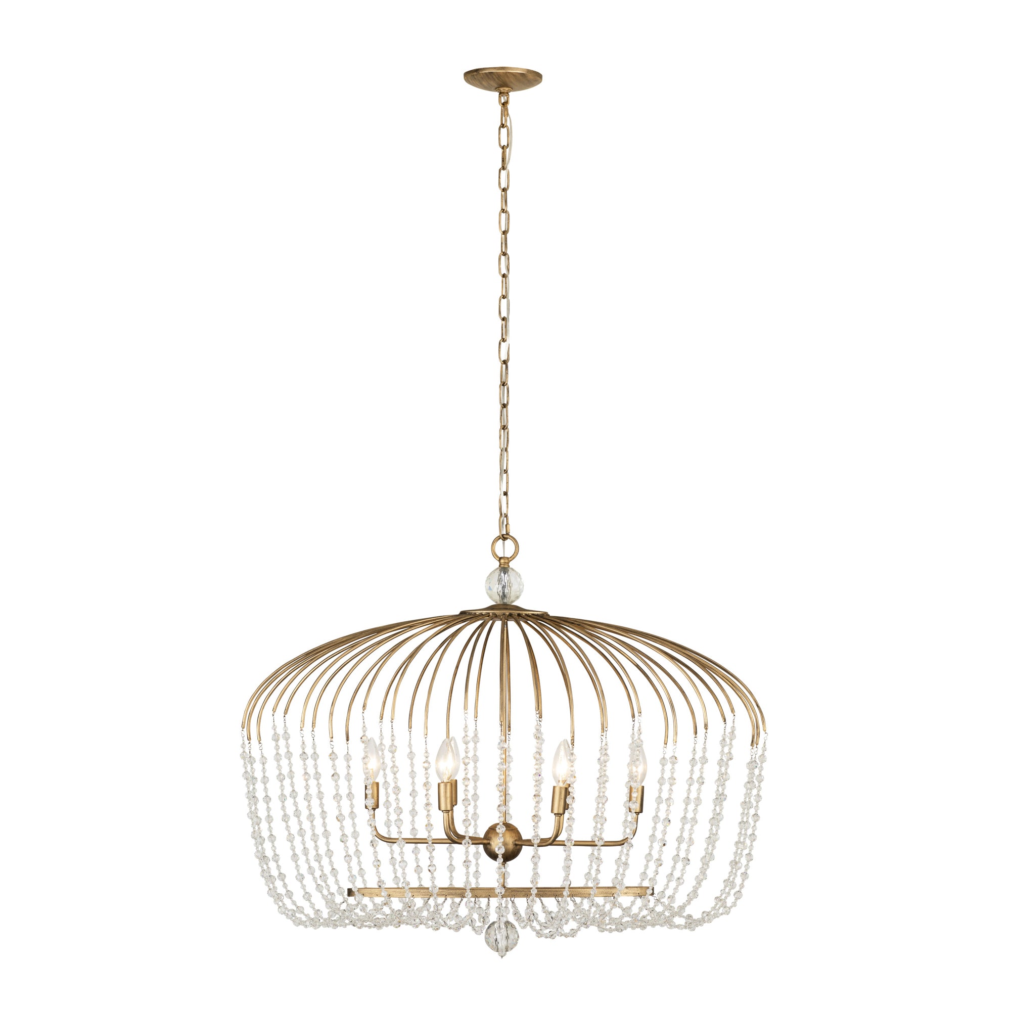 Voliere 6 Light Crystal Oval Pendant - Havana Gold