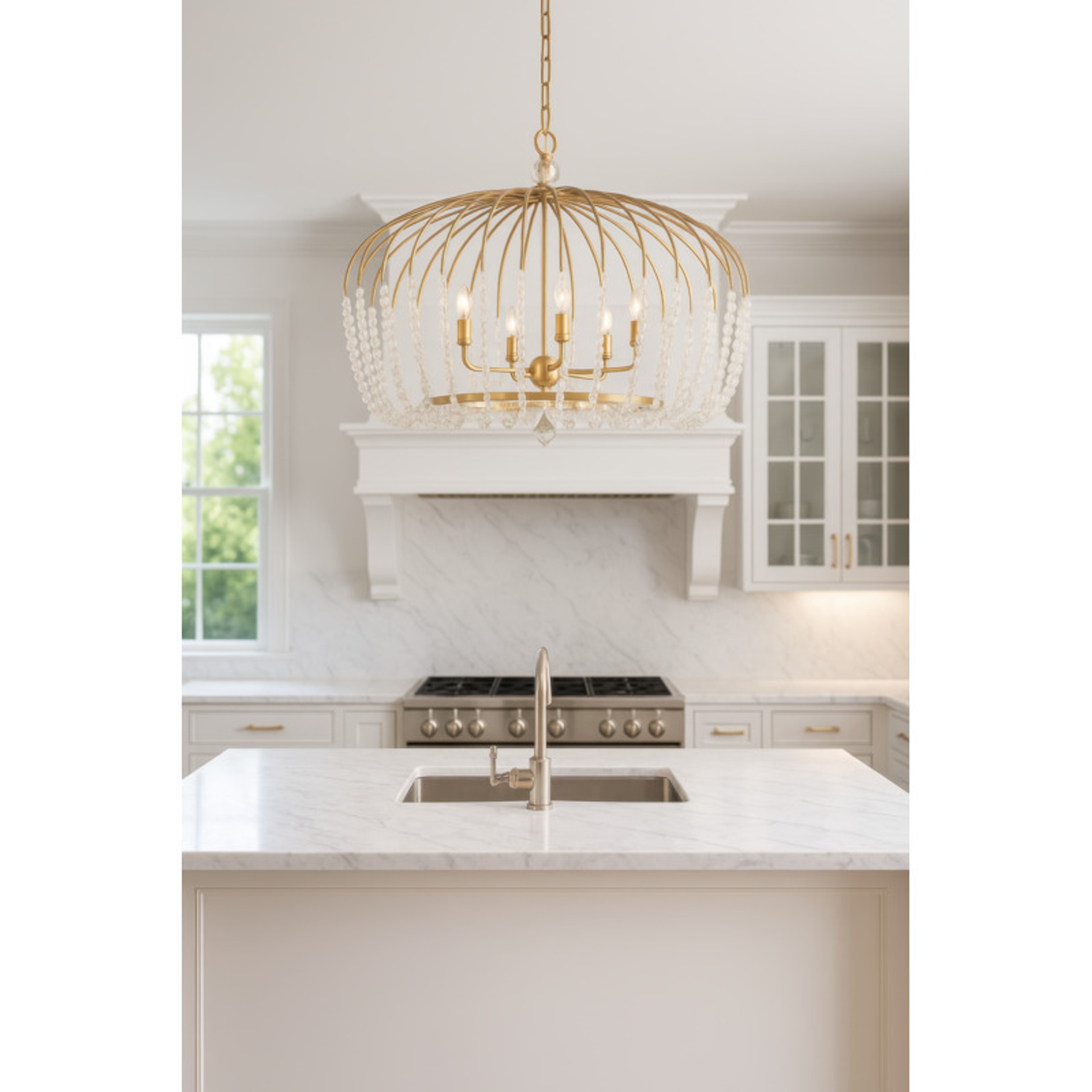 Voliere 6-Light Crystal Oval Pendant