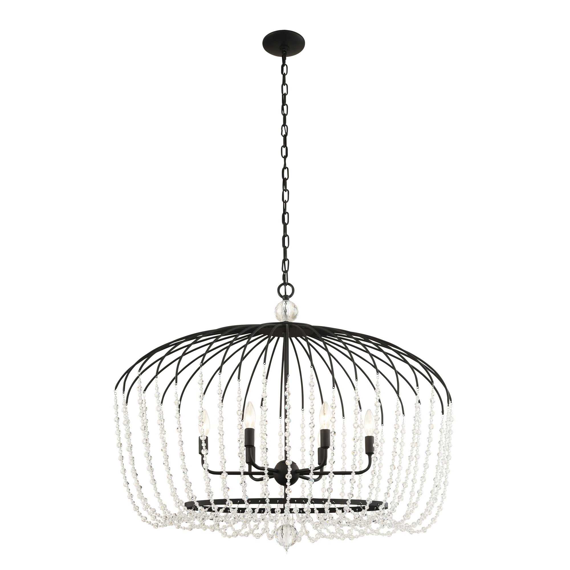 Voliere 6-Light Crystal Oval Pendant