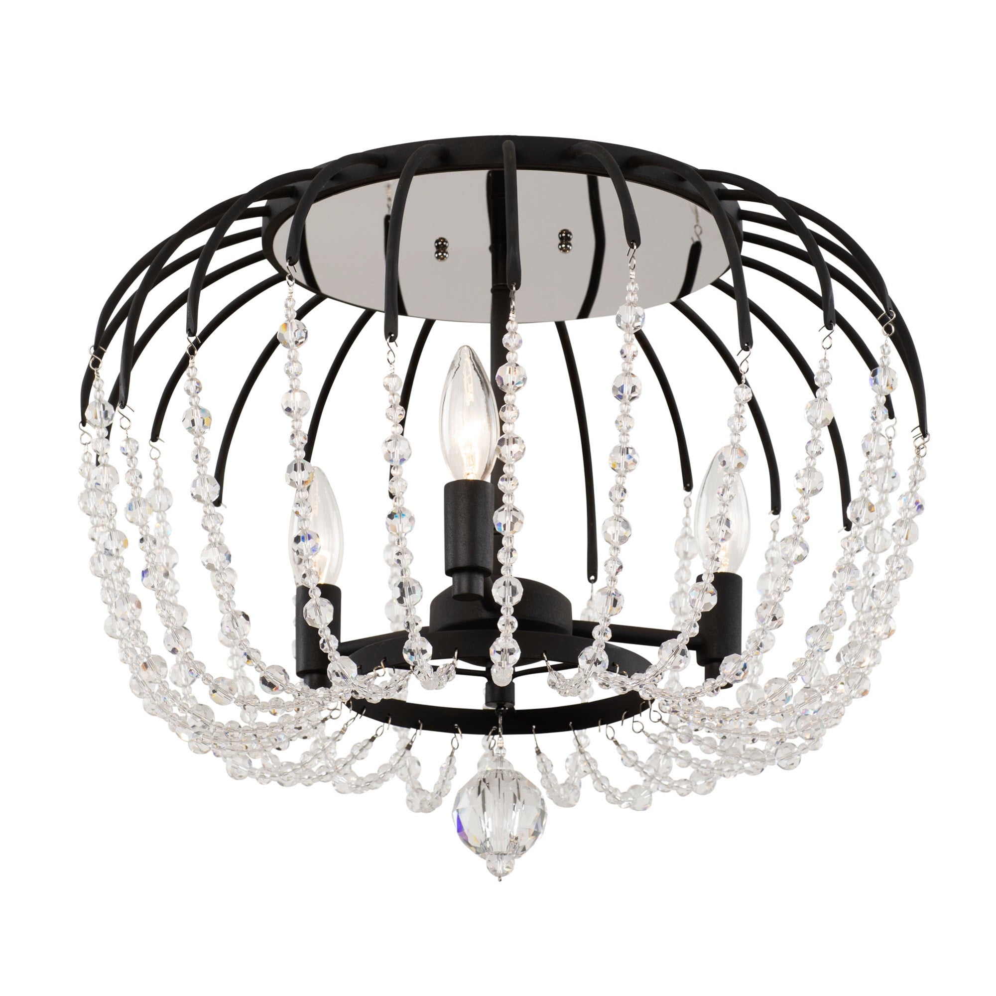 Voliere 3 Light Semi-Flush - Matte Black