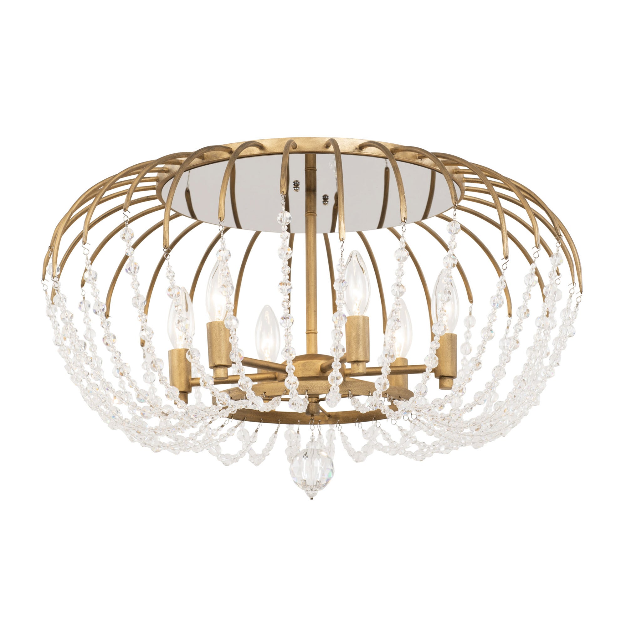Voliere 6 Light Semi-Flush - Havana Gold