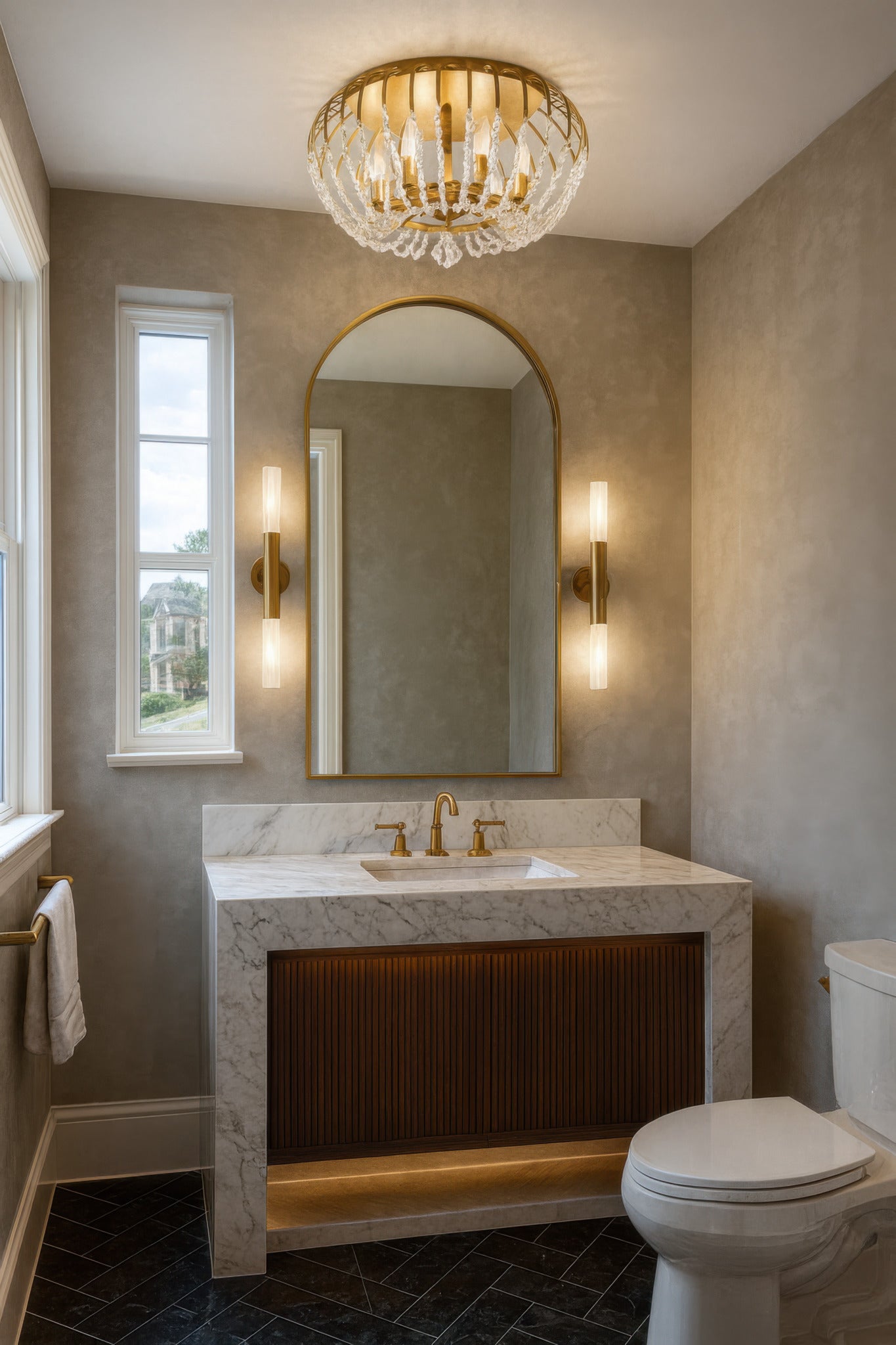 Voliere 6 Light Semi-Flush - Havana Gold