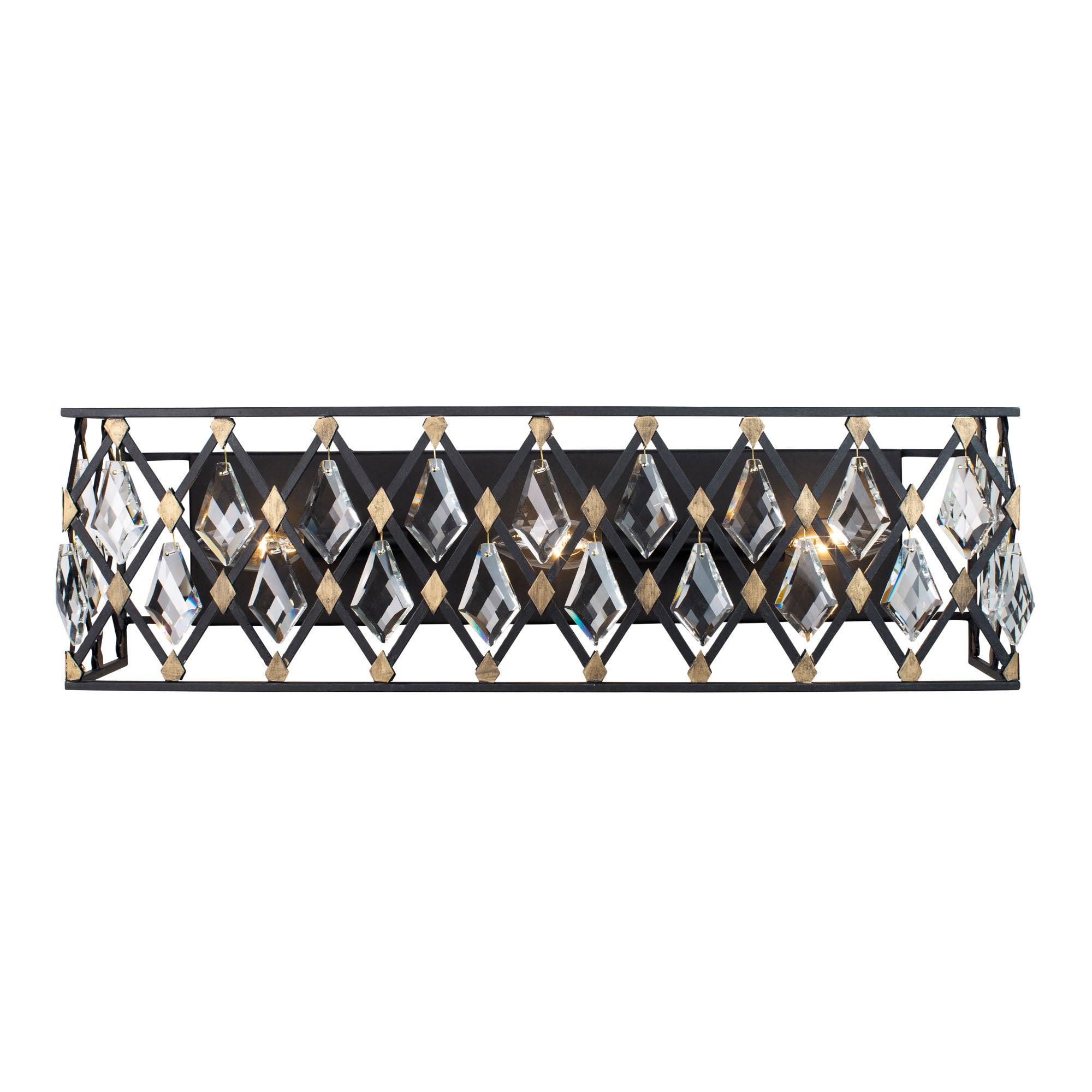 Windsor 3 Light Crystal Bath - Carbon/Havana Gold