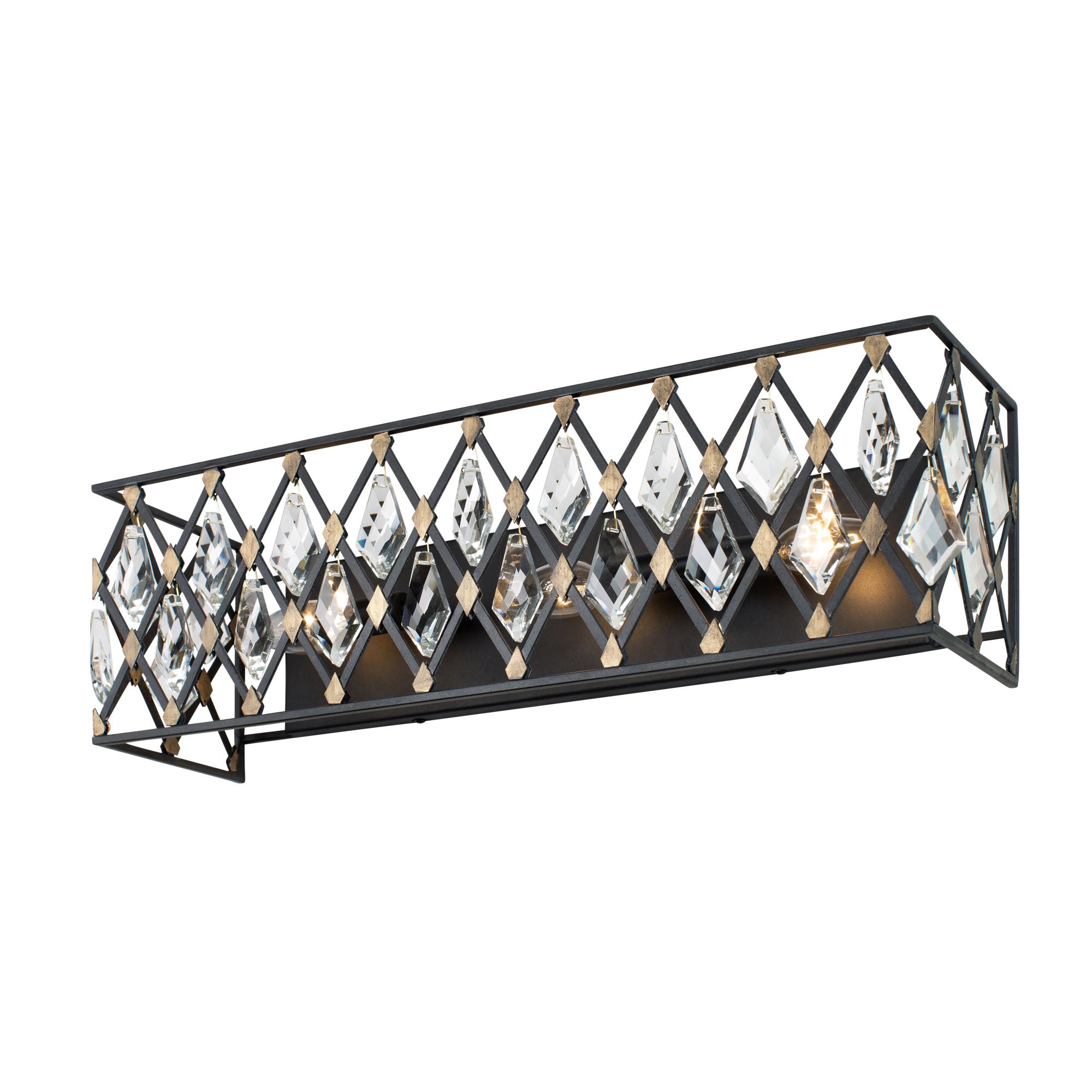 Windsor 3 Light Crystal Bath - Carbon/Havana Gold