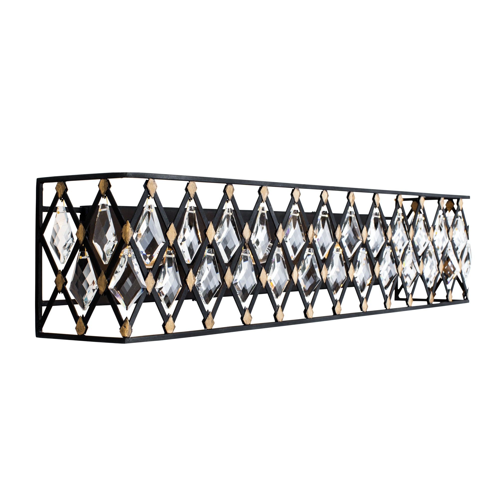 Windsor 4 Light Crystal Bath - Carbon/Havana Gold