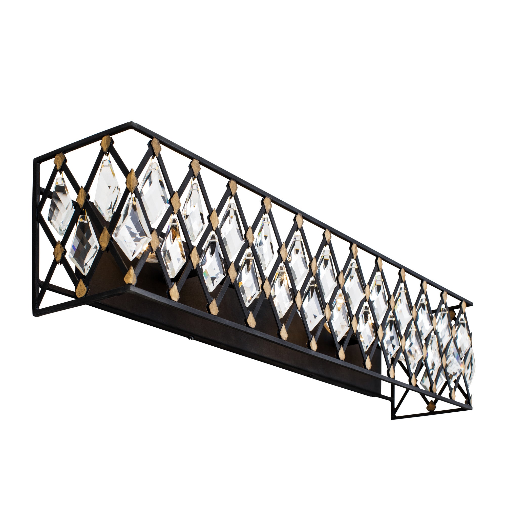 Windsor 4 Light Crystal Bath - Carbon/Havana Gold