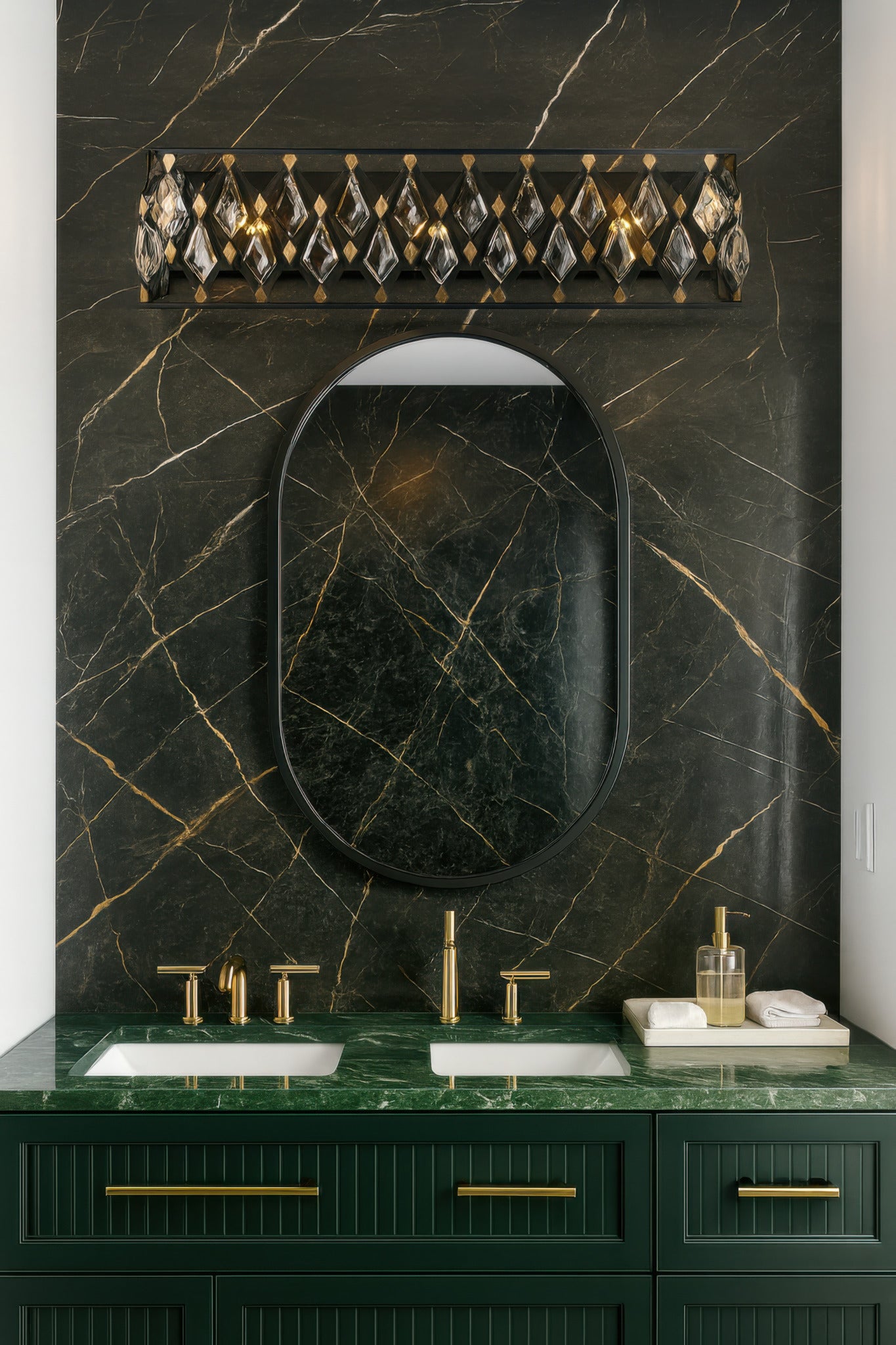Windsor 4 Light Crystal Bath - Carbon/Havana Gold