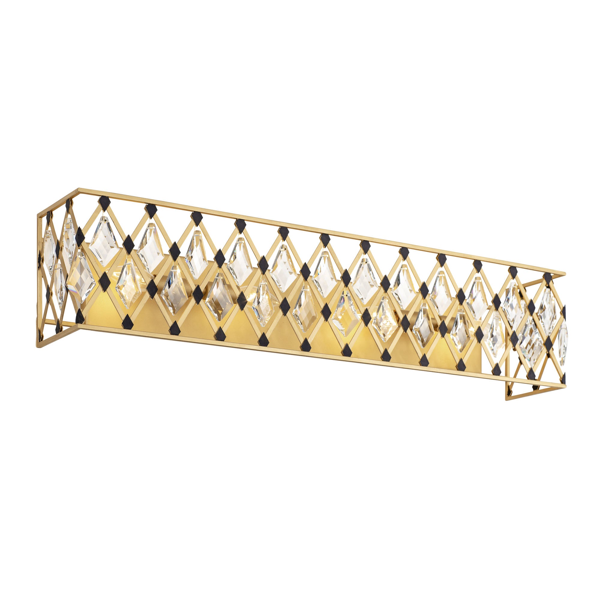 Windsor 4 Light Crystal Bath - French Gold/Matte Black