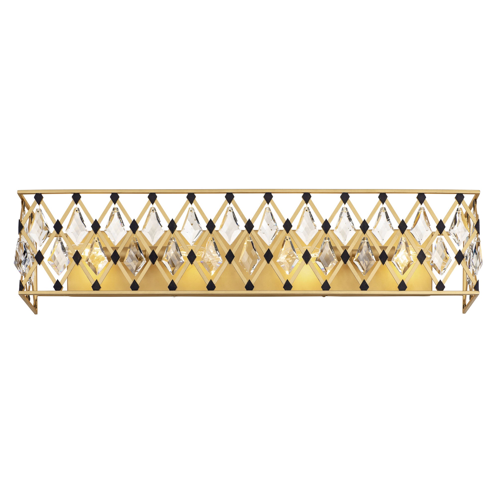 Windsor 4 Light Crystal Bath - French Gold/Matte Black