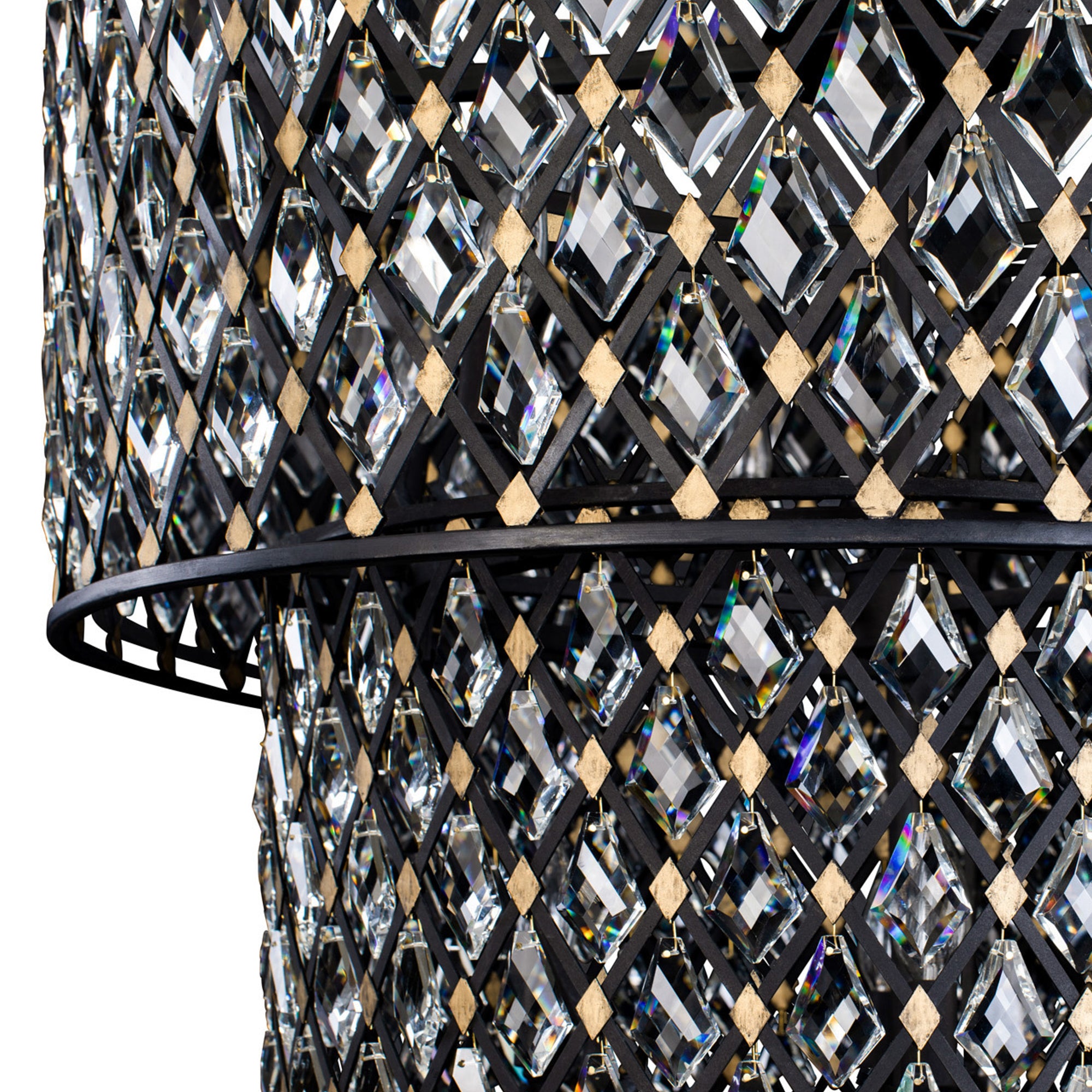Windsor 13 Light 3-Tier Crystal Chandelier - Carbon/Havana Gold