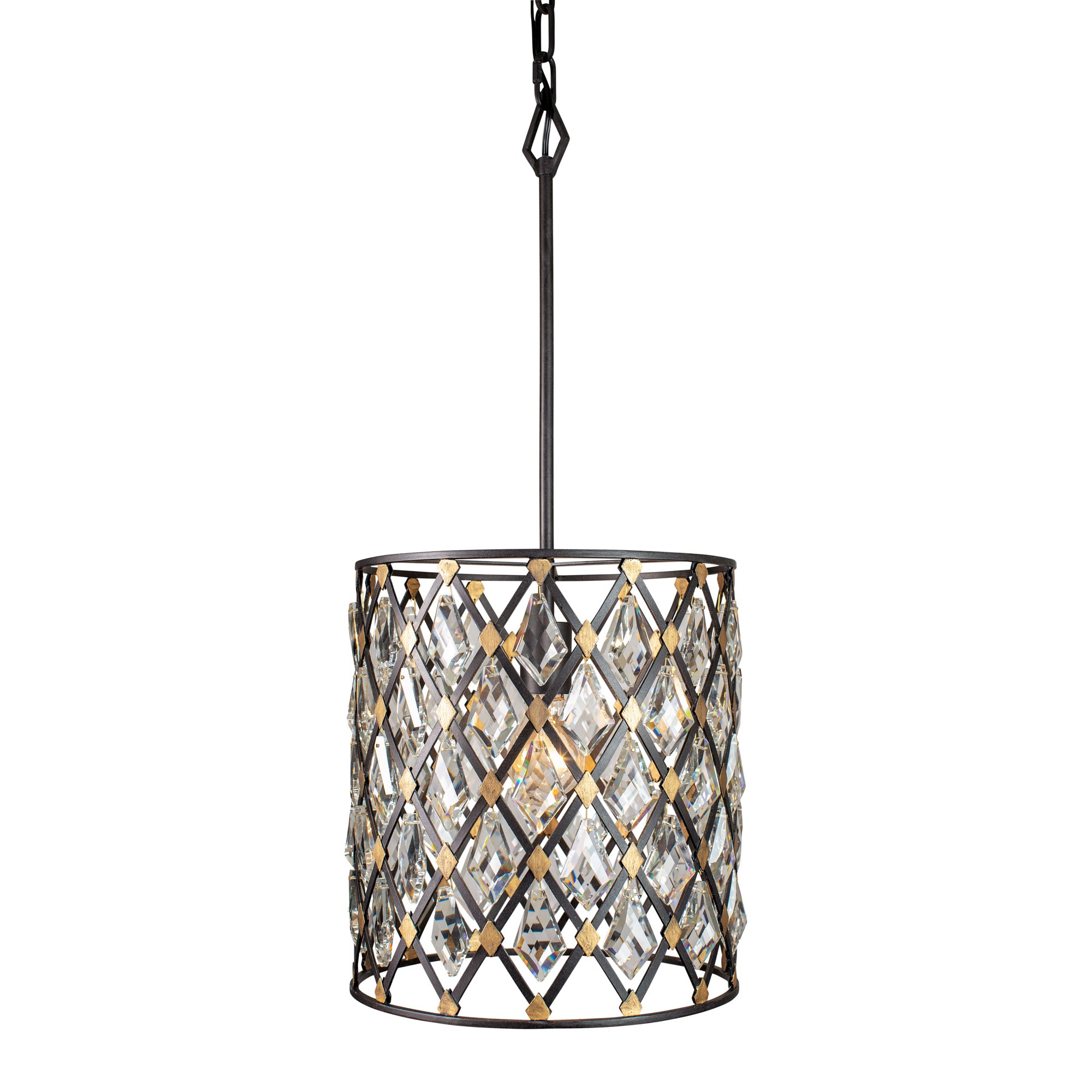 Windsor 1 Light Crystal Pendant - Carbon/Havana Gold