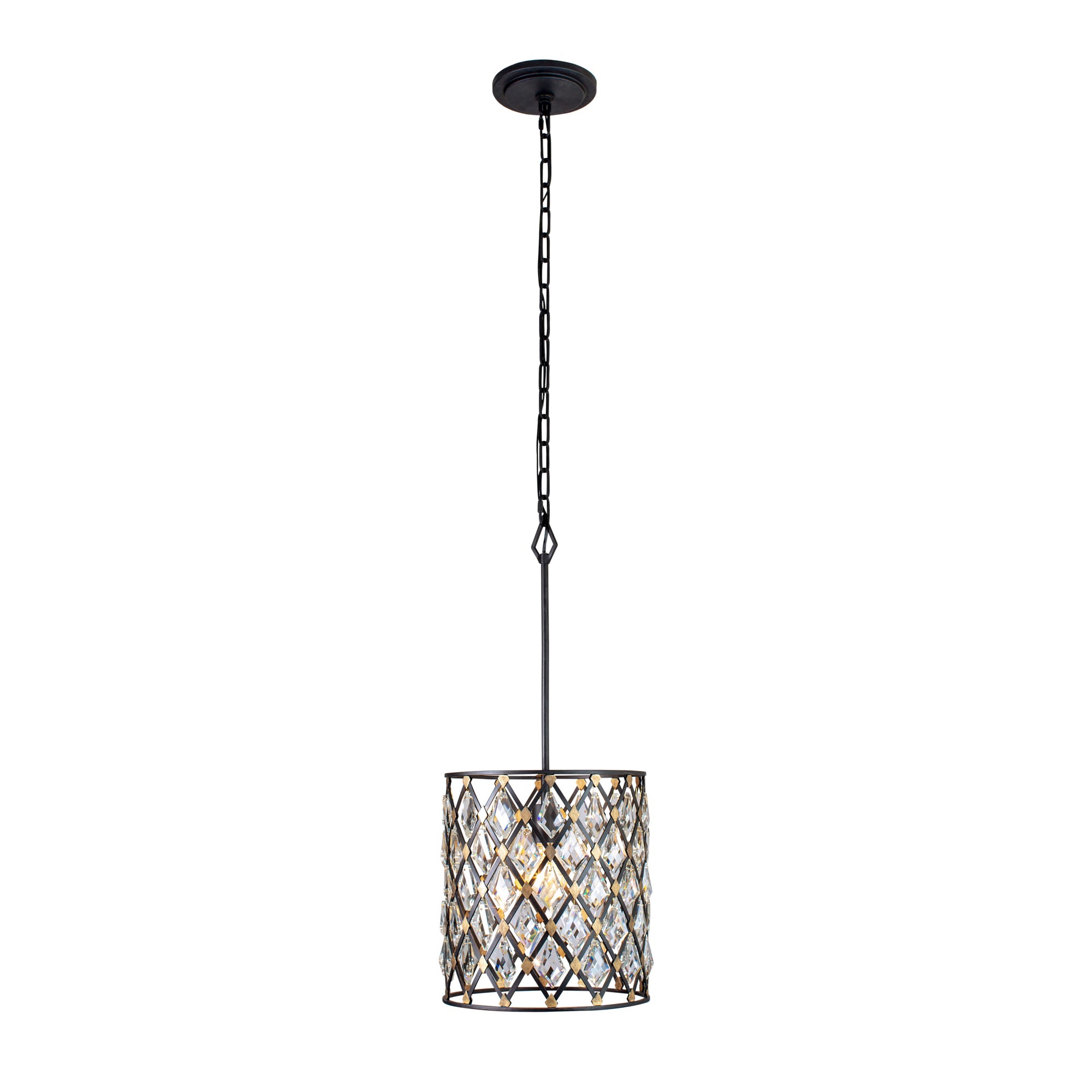Windsor 1 Light Crystal Pendant - Carbon/Havana Gold