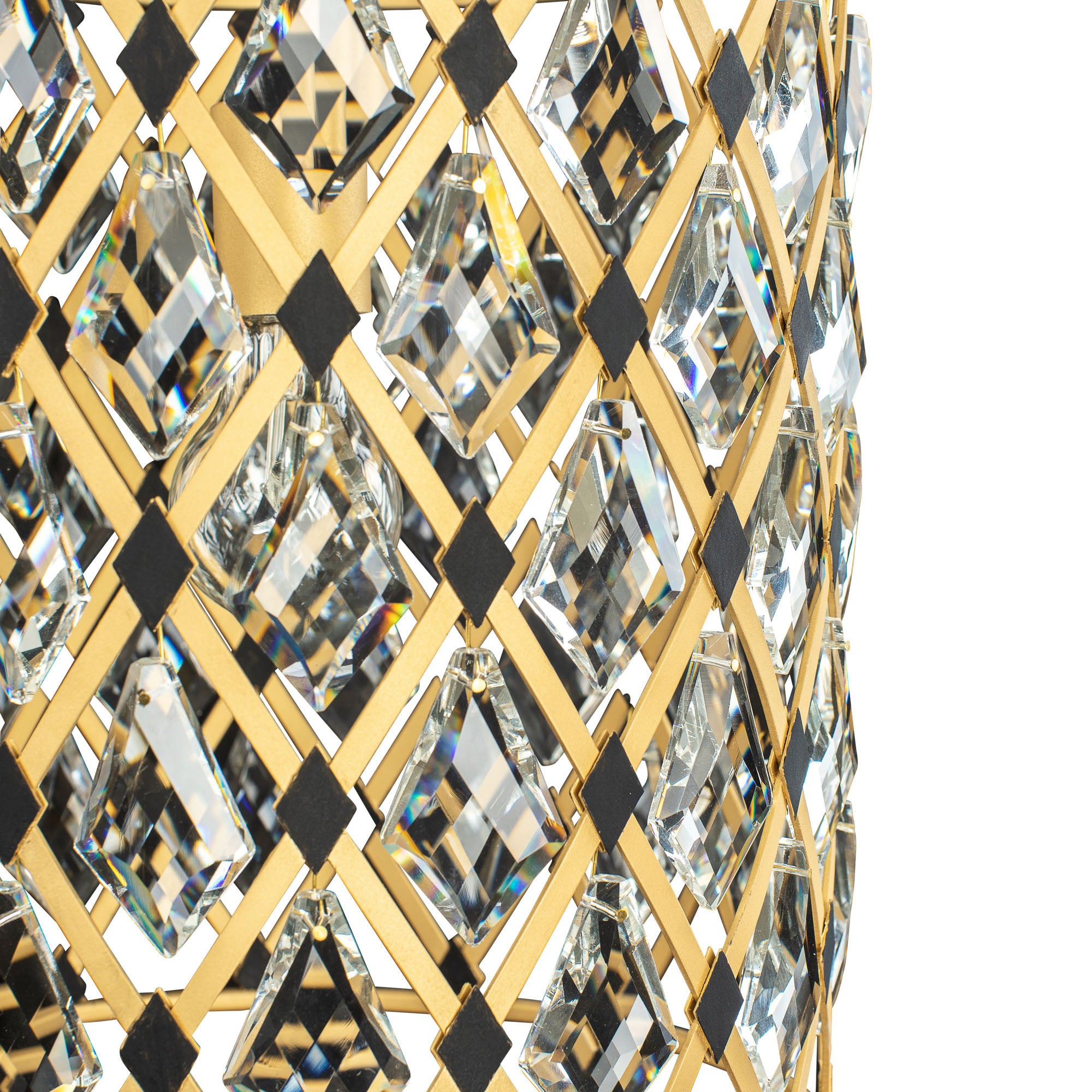Windsor 1 Light Crystal Pendant - French Gold/Matte Black