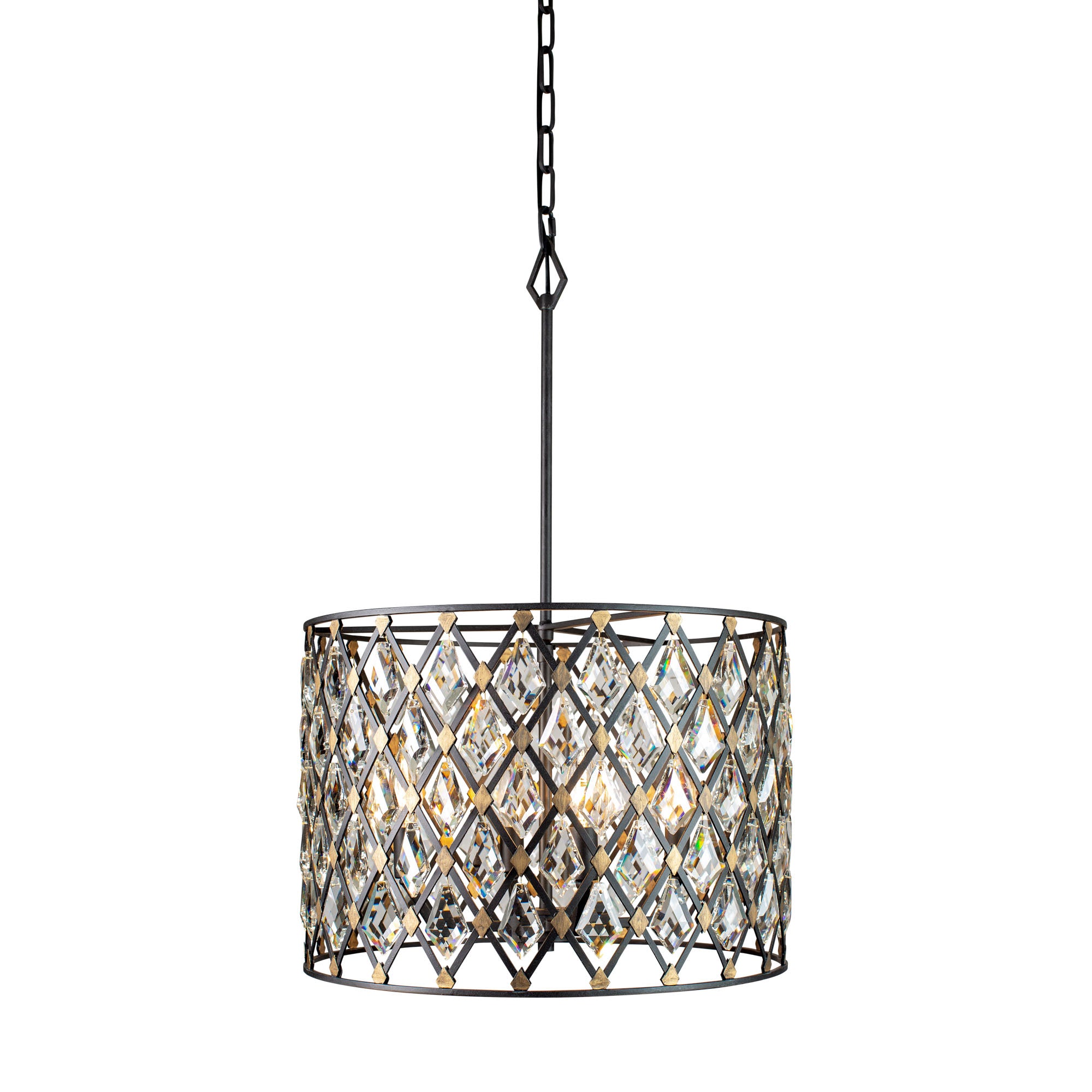 Windsor 4 Light Crystal Pendant - Carbon/Havana Gold