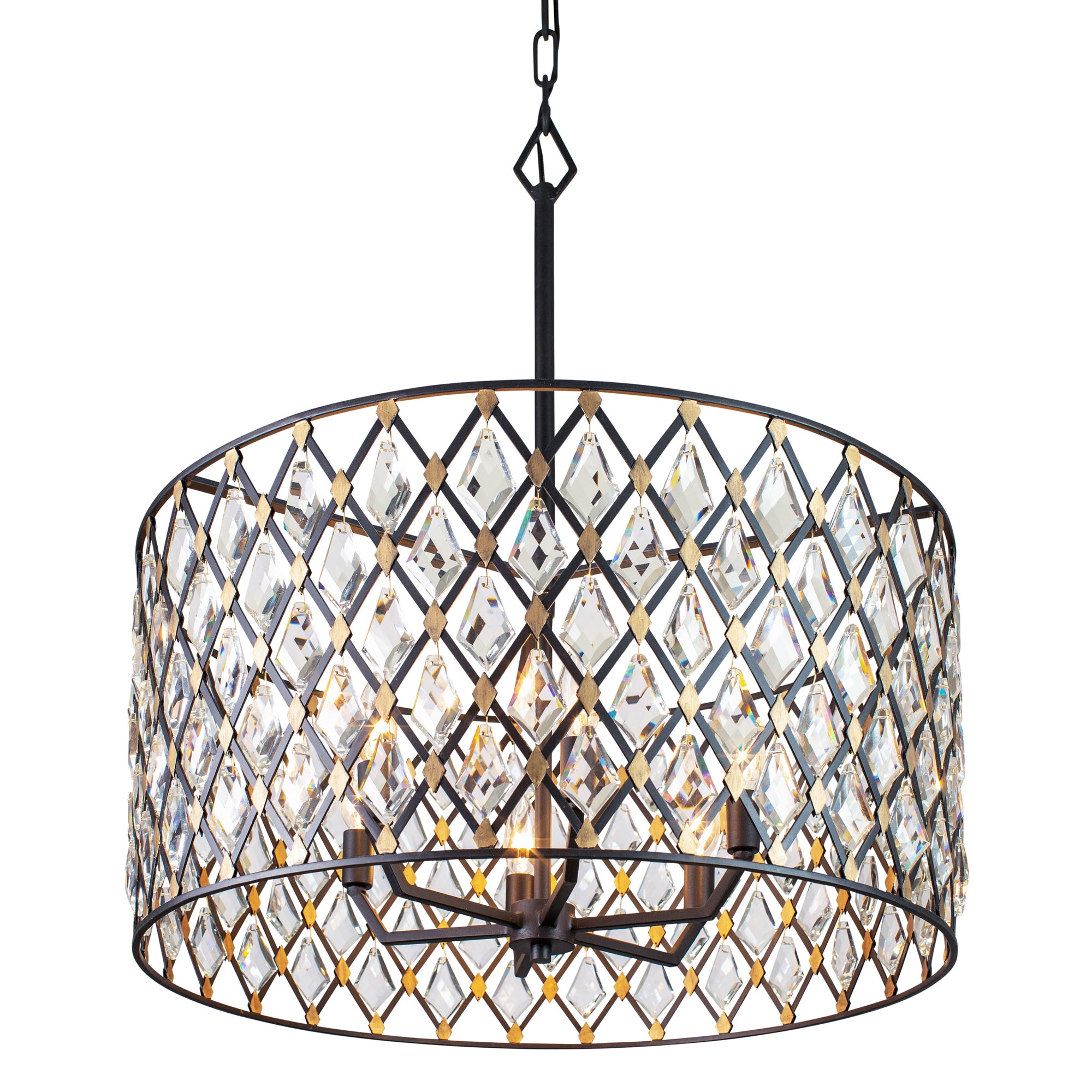 Windsor 6 Light Crystal Pendant - Carbon/Havana Gold