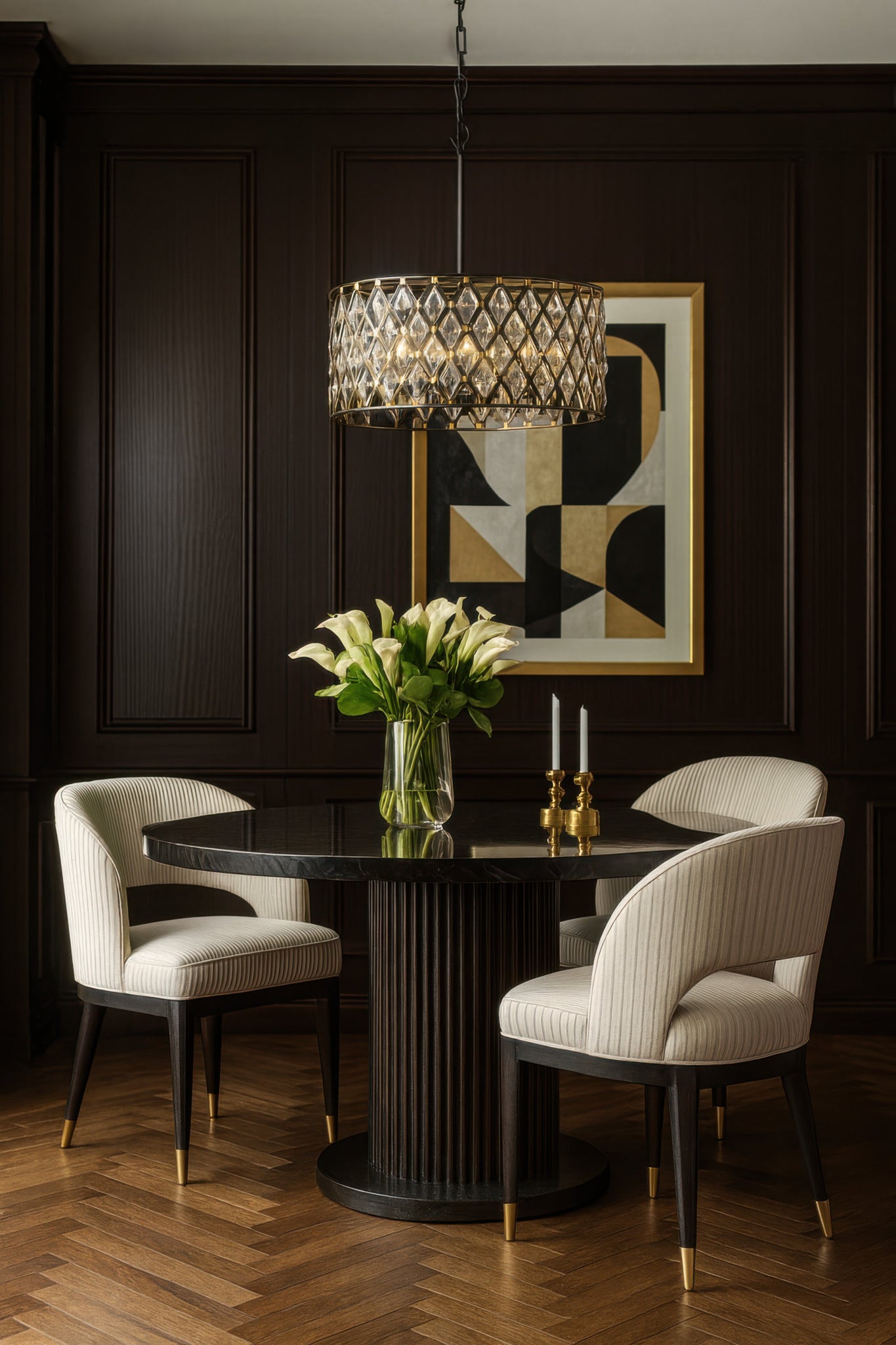 Windsor 6 Light Crystal Pendant - Carbon/Havana Gold