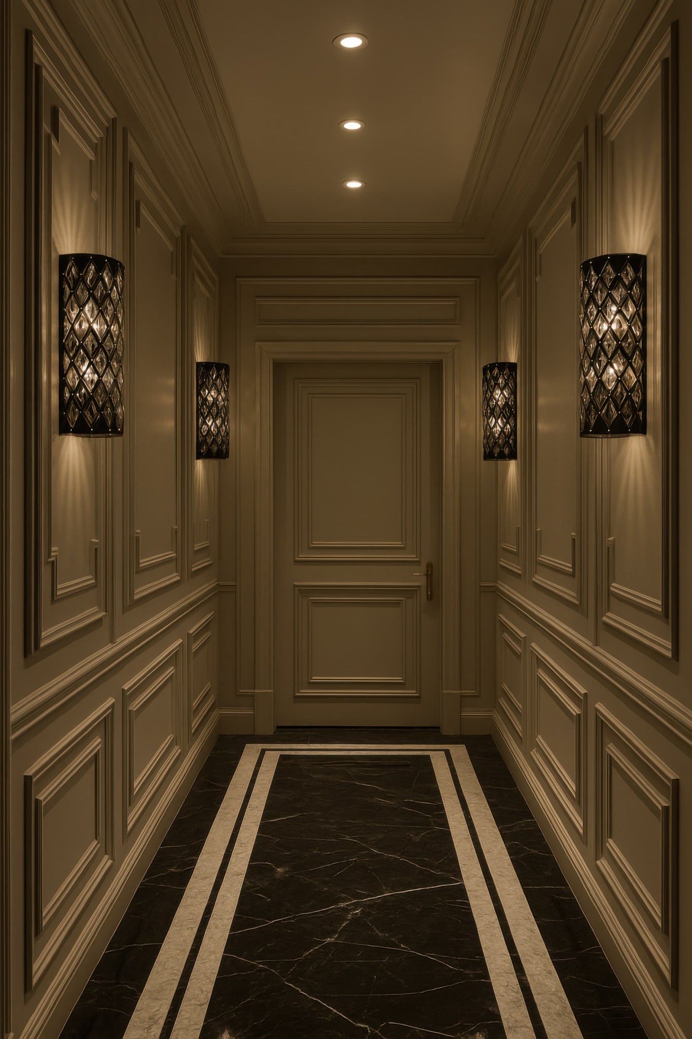 Windsor 1 Light Crystal Sconce - Carbon/Havana Gold