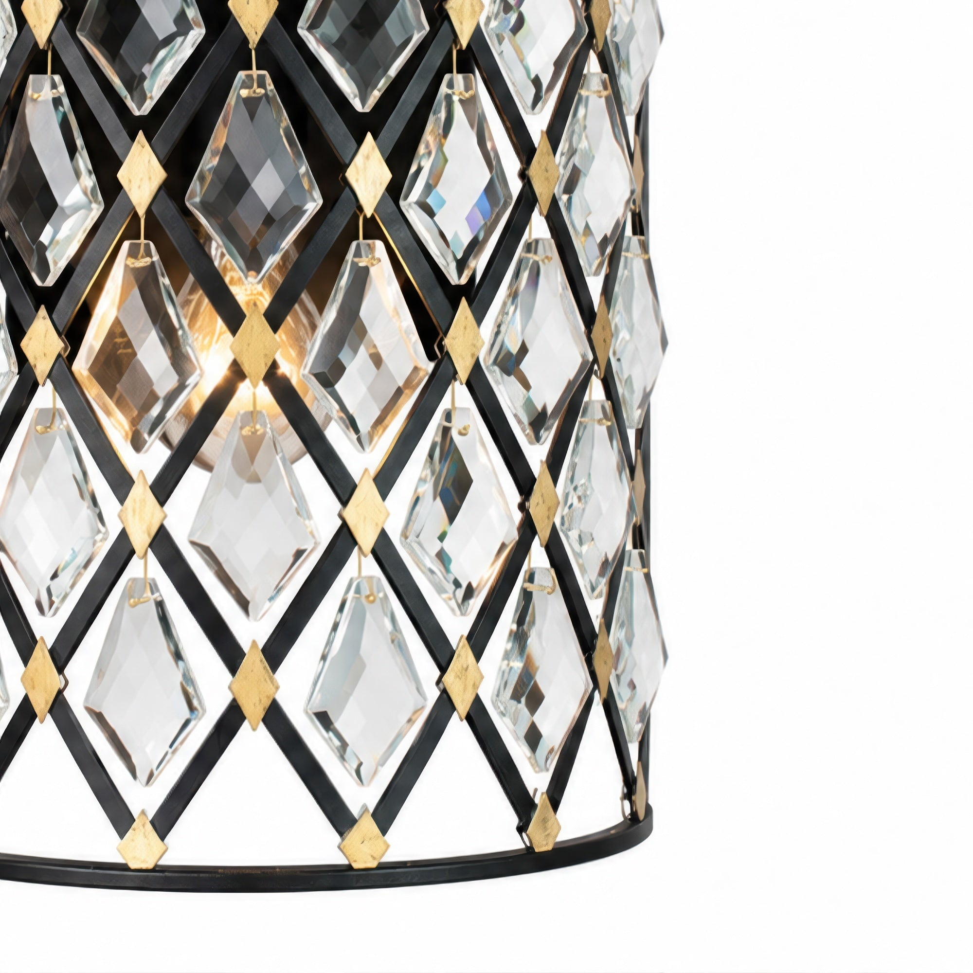 Windsor 2 Light Crystal Sconce/Bath - Carbon/Havana Gold