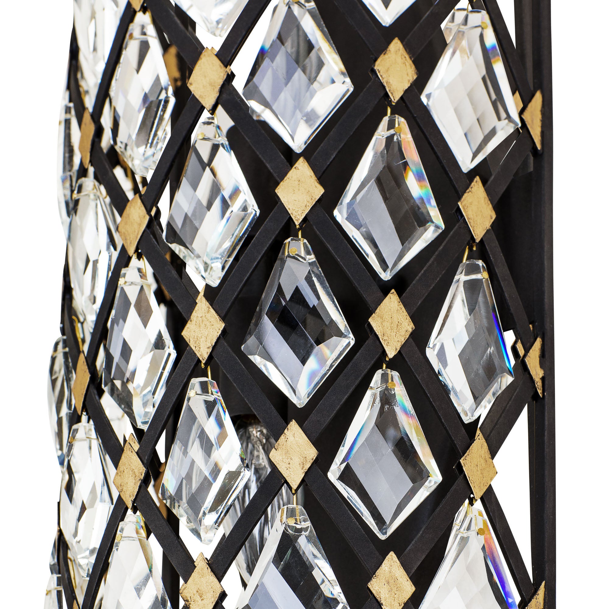 Windsor 2 Light Crystal Sconce - Carbon/Havana Gold