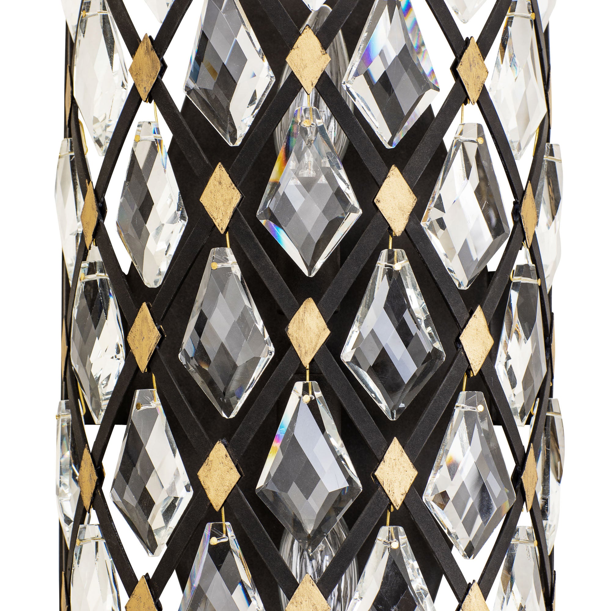 Windsor 2 Light Crystal Sconce - Carbon/Havana Gold