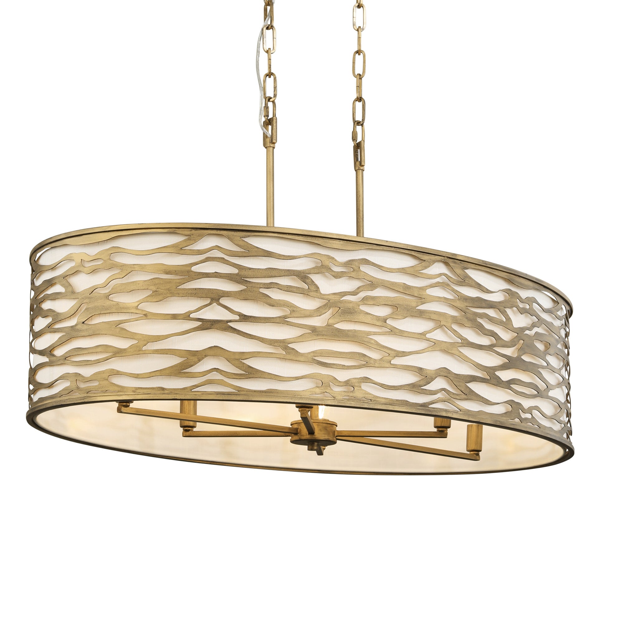 Kato 6 Light Oval Pendant - Havana Gold