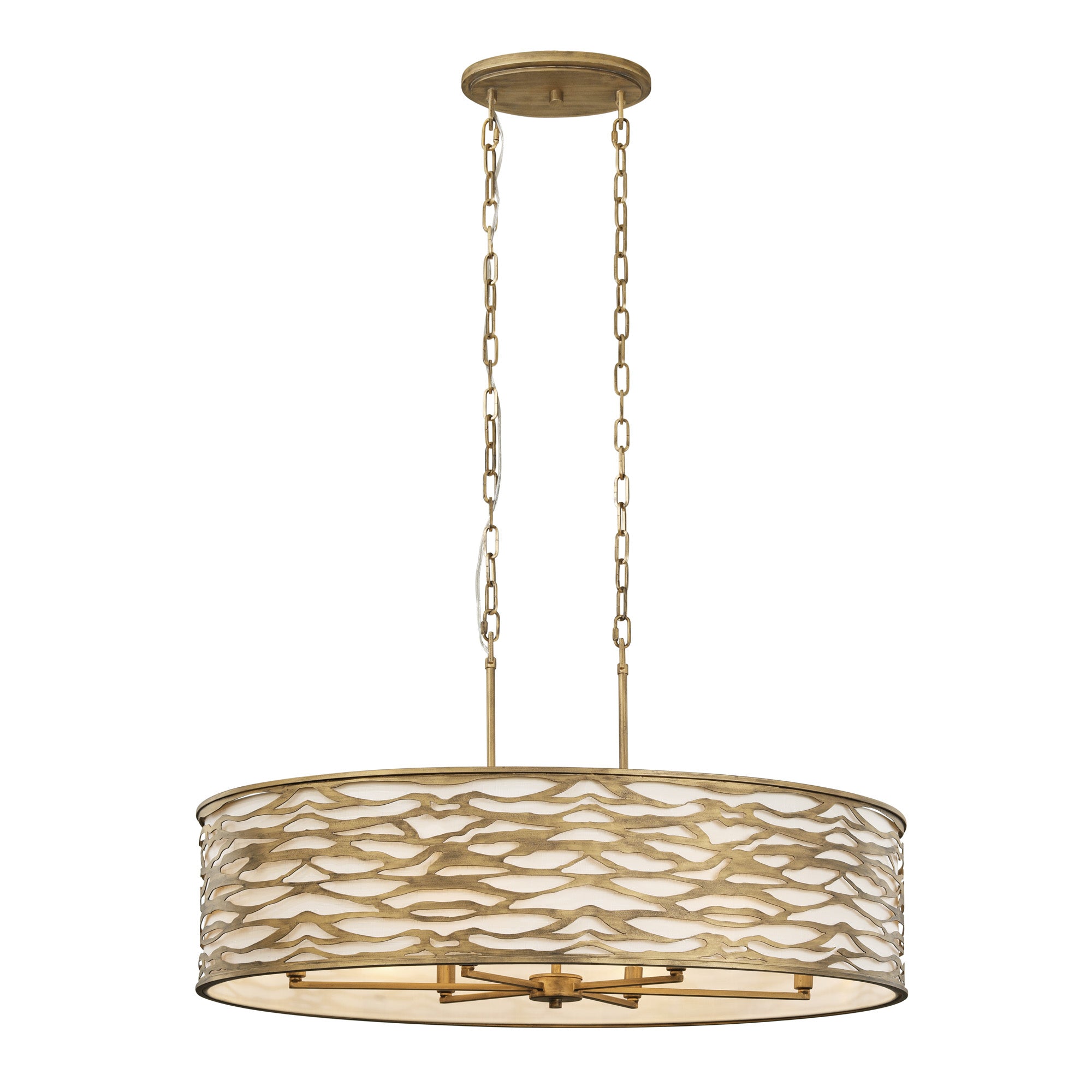 Kato 6 Light Oval Pendant - Havana Gold