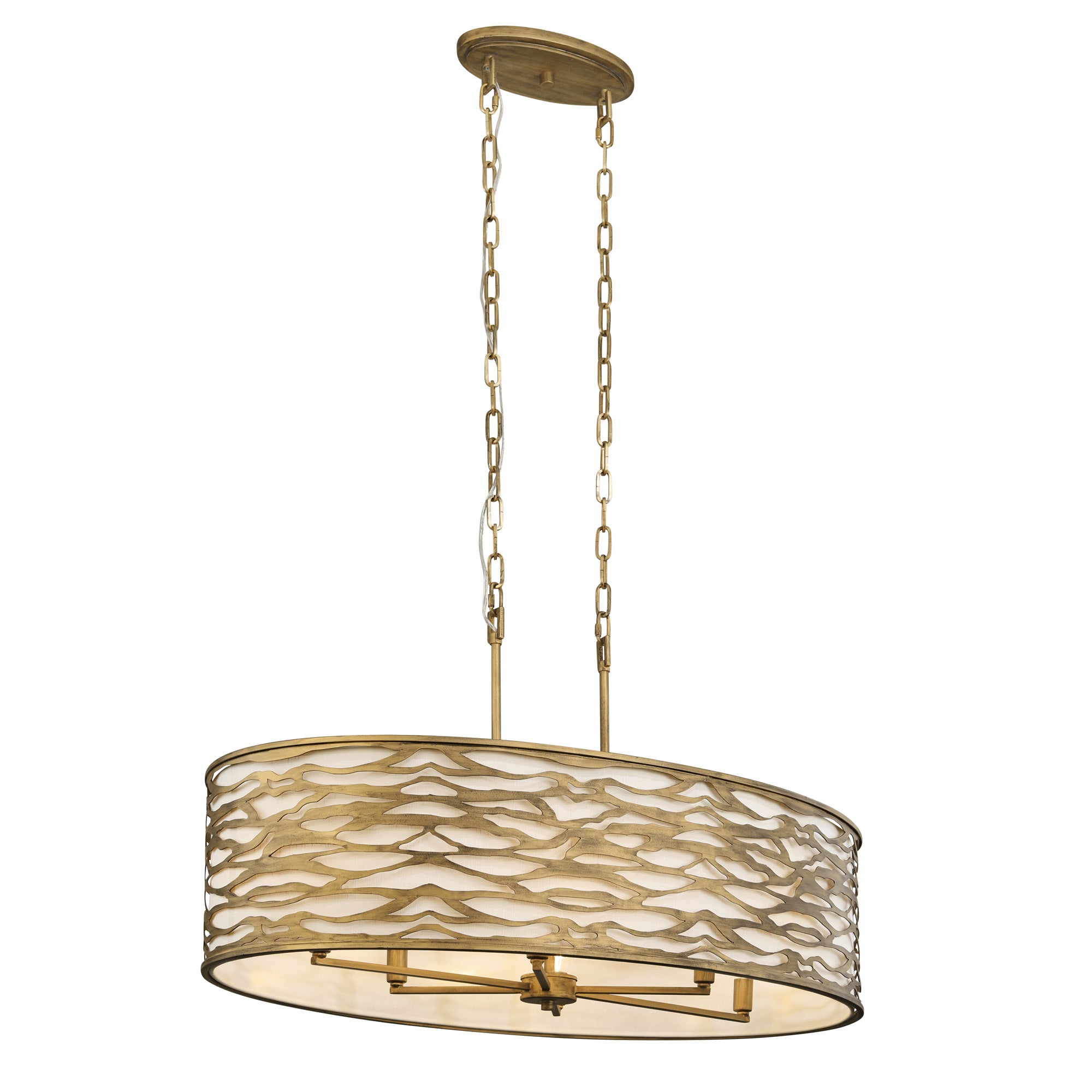 Kato 6 Light Oval Pendant - Havana Gold