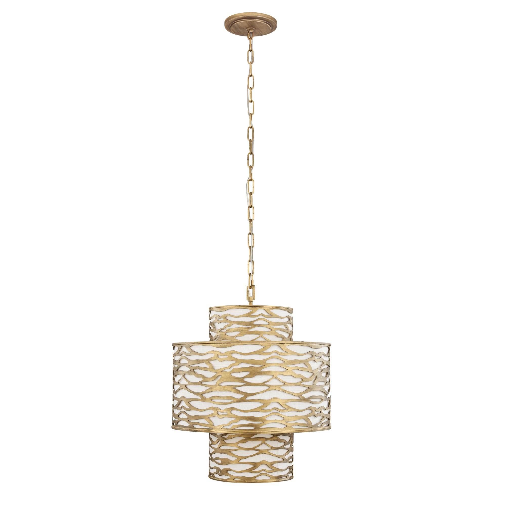 Kato 4 Light 3-Tier Pendant - Havana Gold