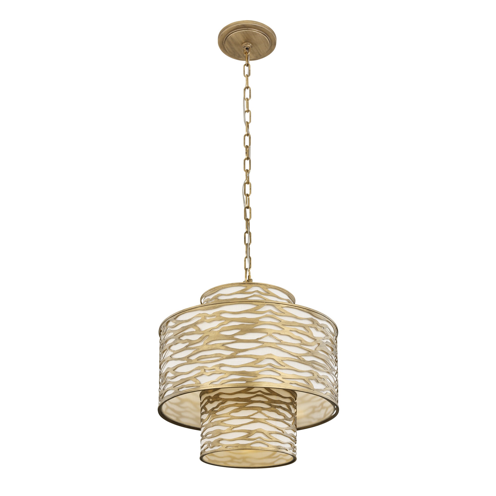 Kato 4 Light 3-Tier Pendant - Havana Gold