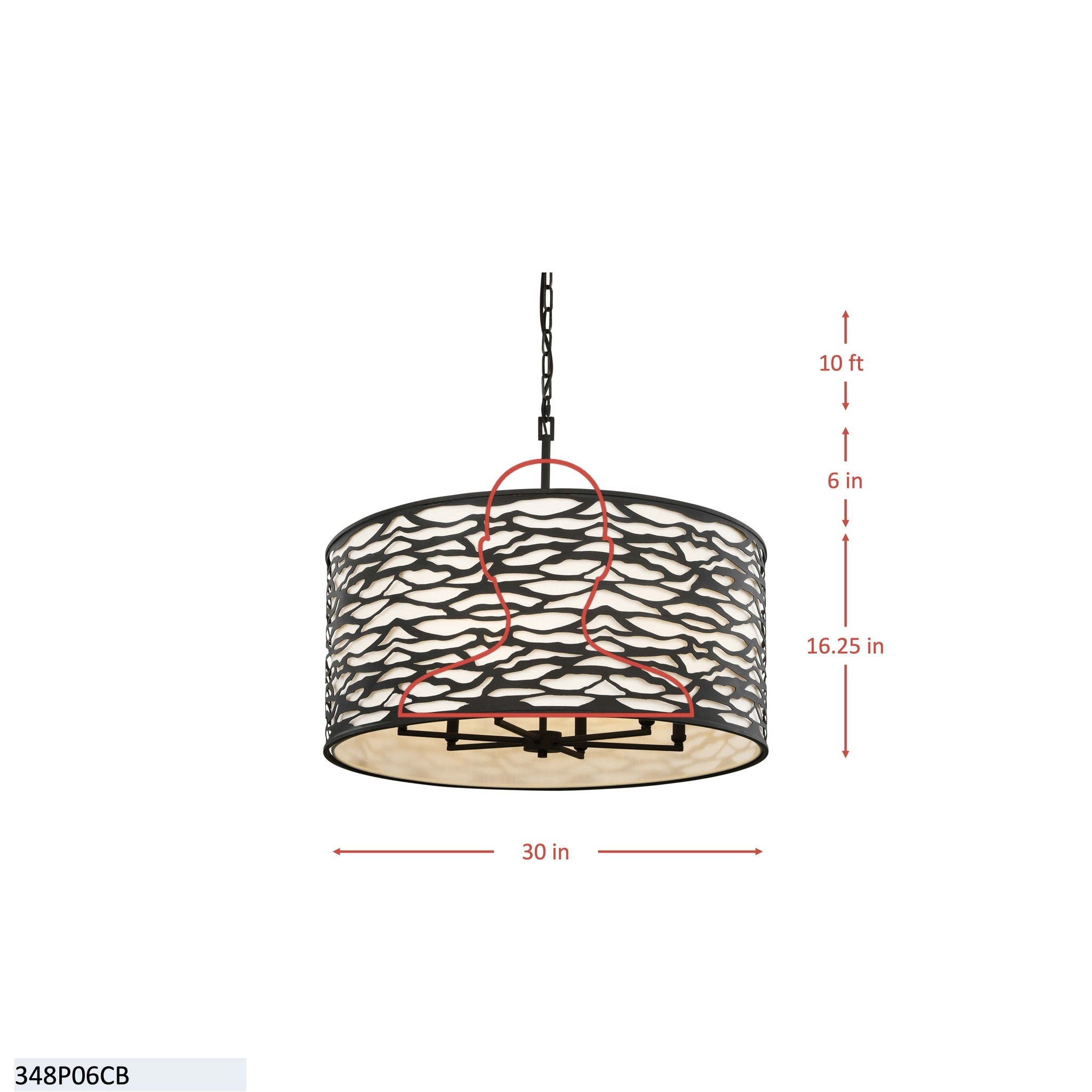 Kato 6 Light Pendant - Carbon Black