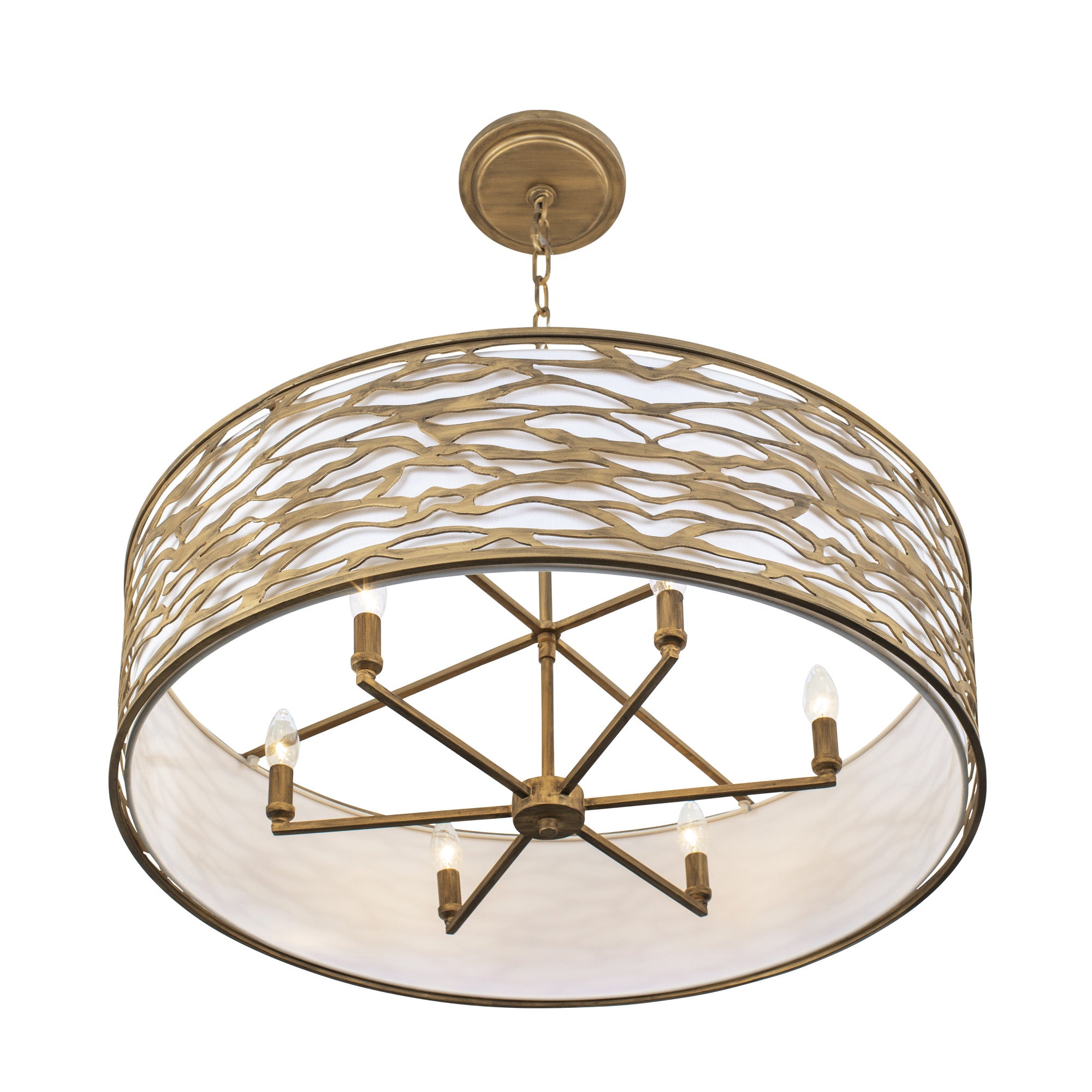 Kato 6 Light Convertible Semi-Flush/Pendant - Havana Gold
