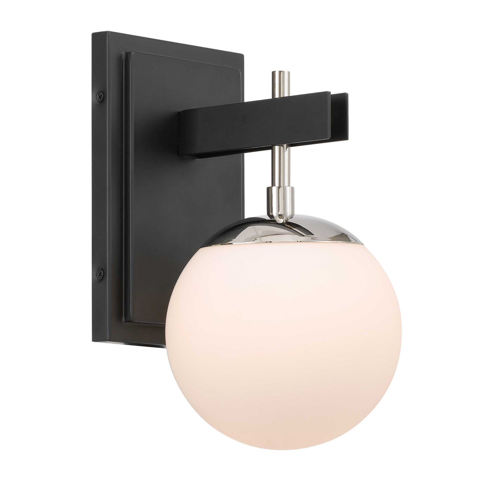 Allie 1 Light Bath - Black/Polished Nickel