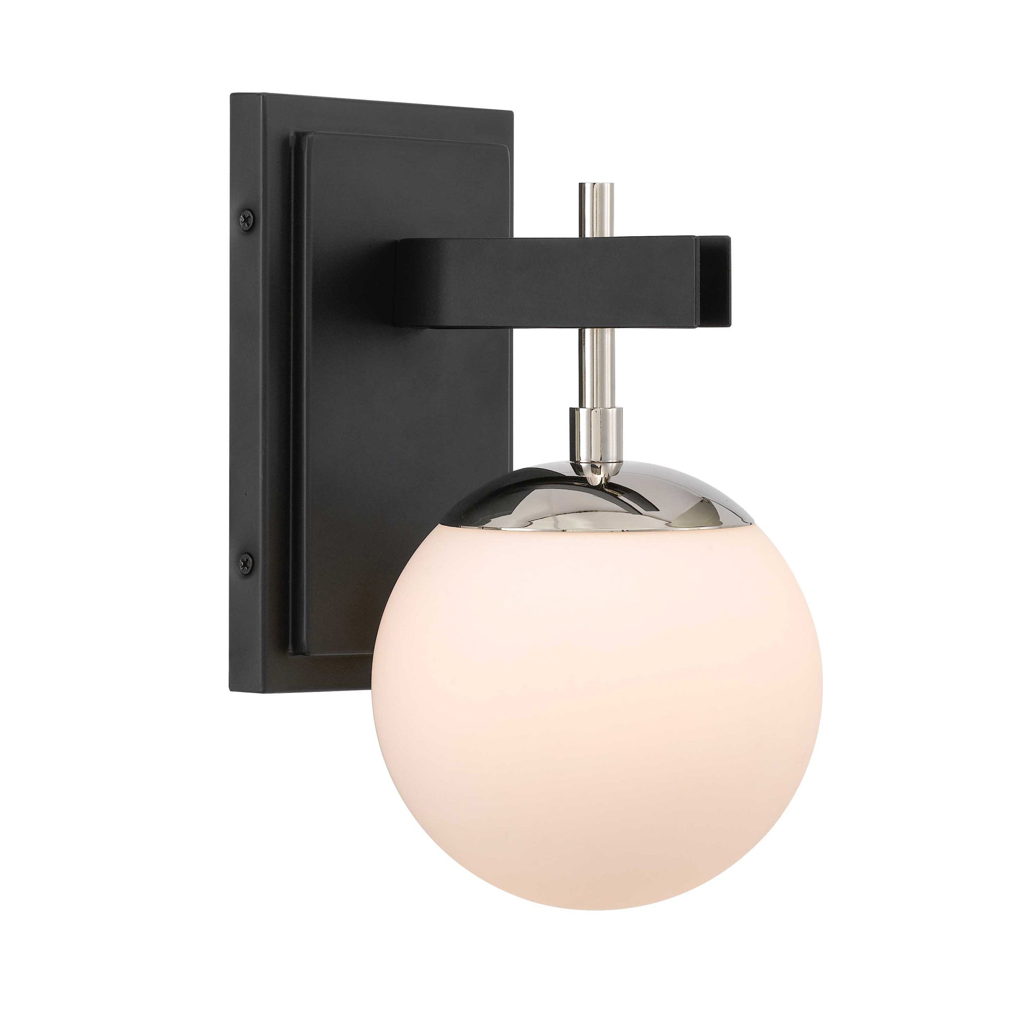 Allie 1 Light Bath - Black/Polished Nickel