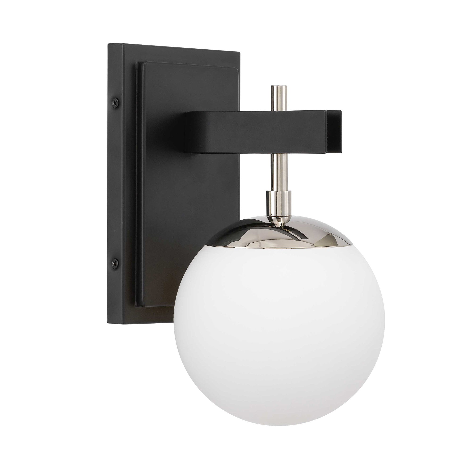 Allie 1 Light Bath - Black/Polished Nickel