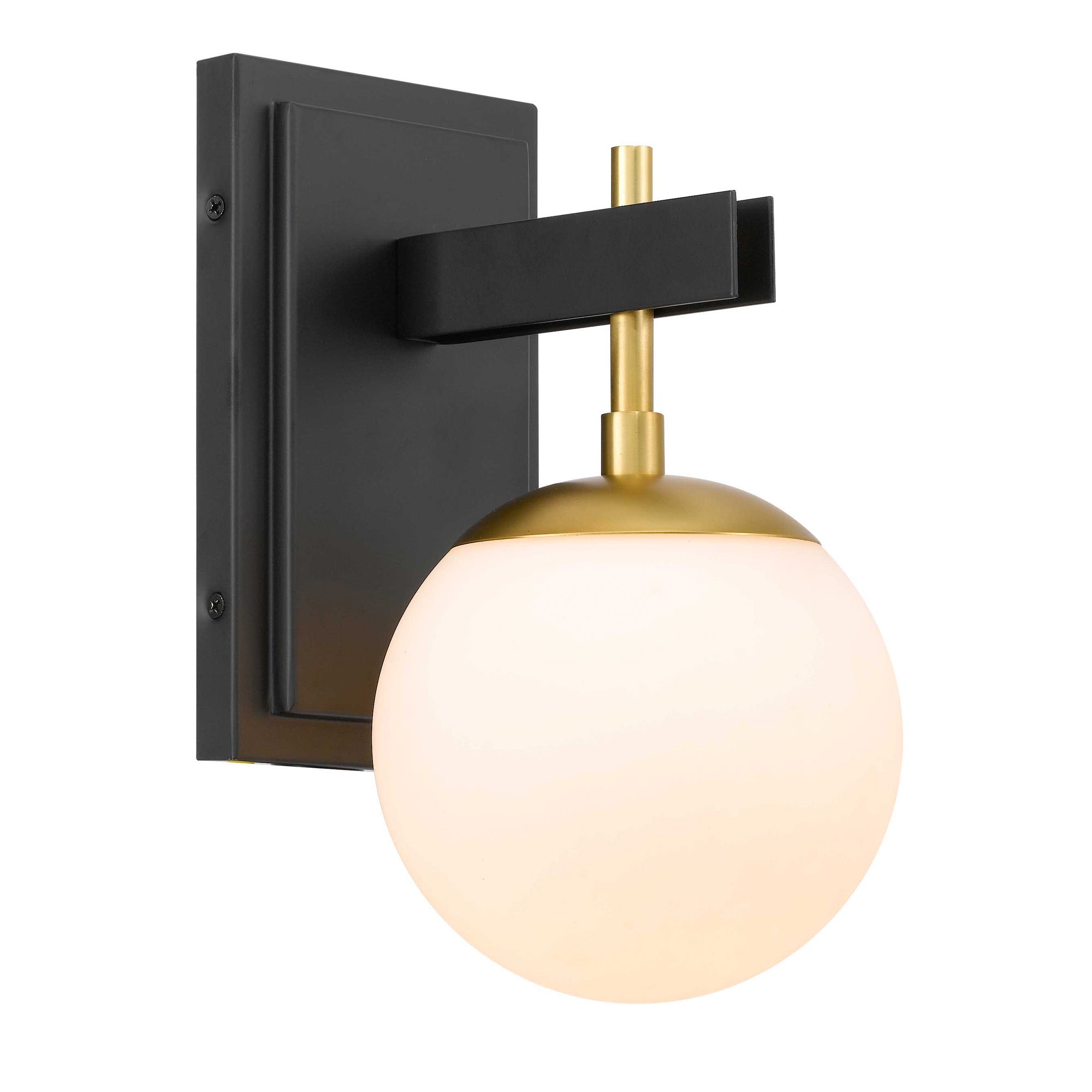 Allie 1 Light Bath - Black/Satin Brass