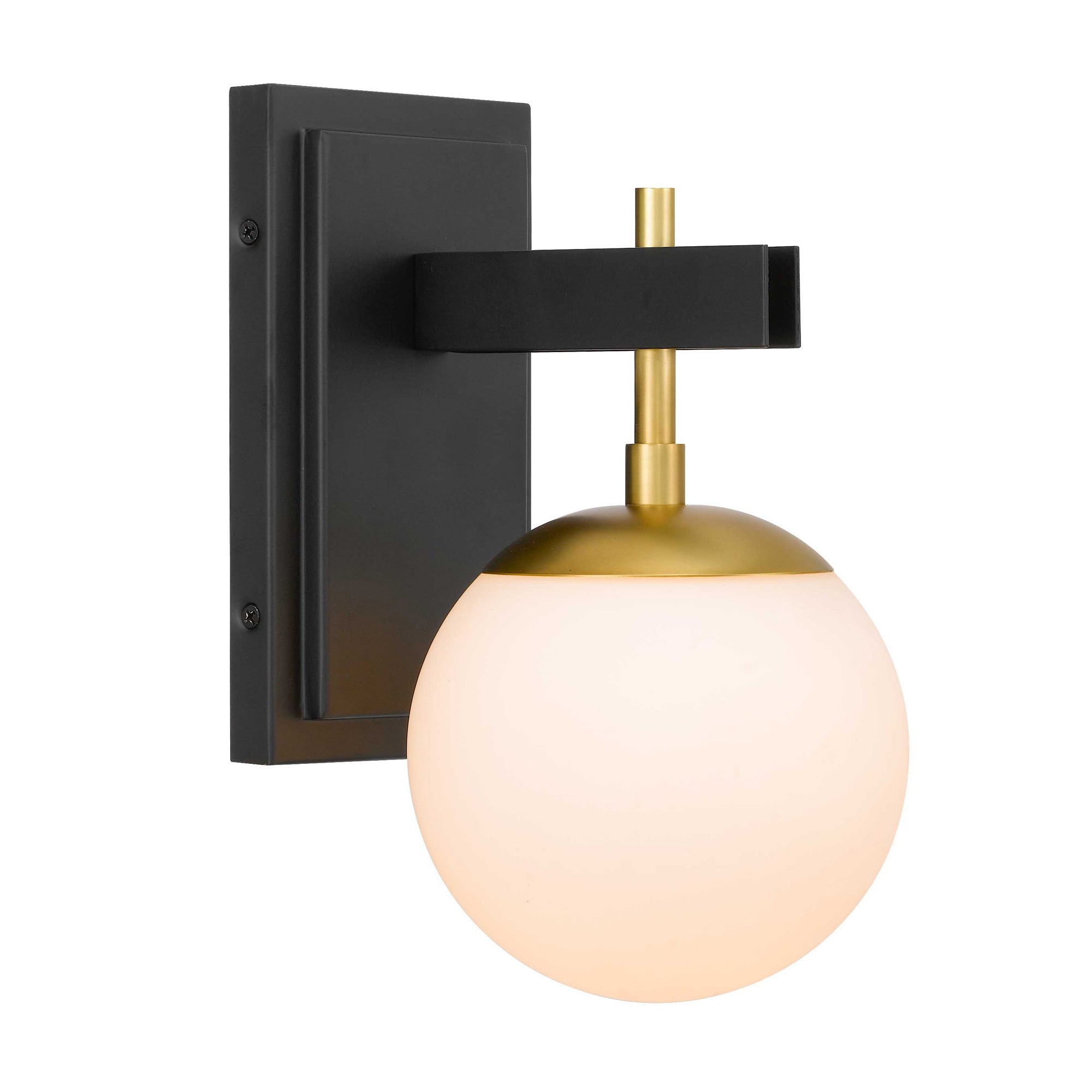 Allie 1 Light Bath - Black/Satin Brass