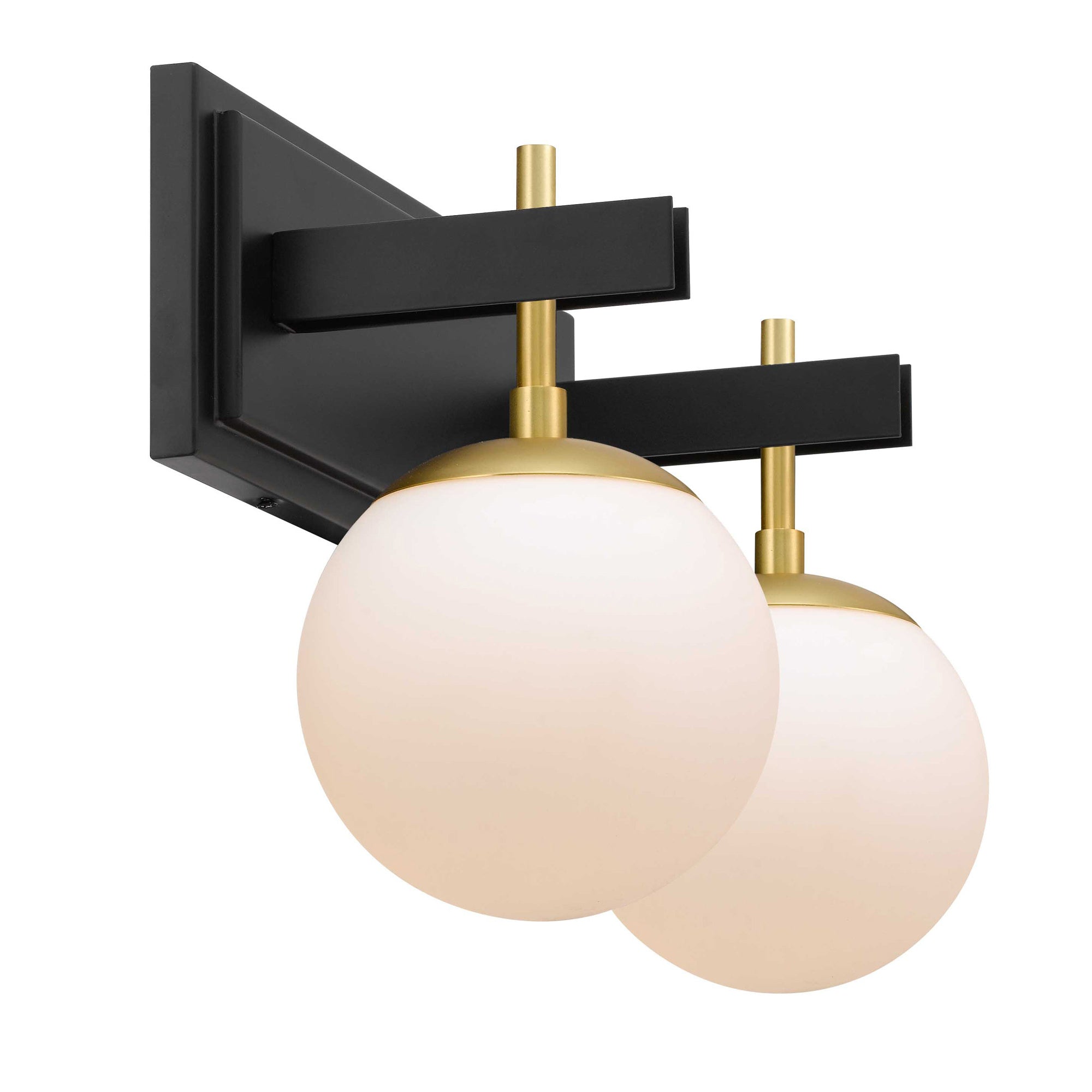 Allie 2 Light Bath - Black/Satin Brass