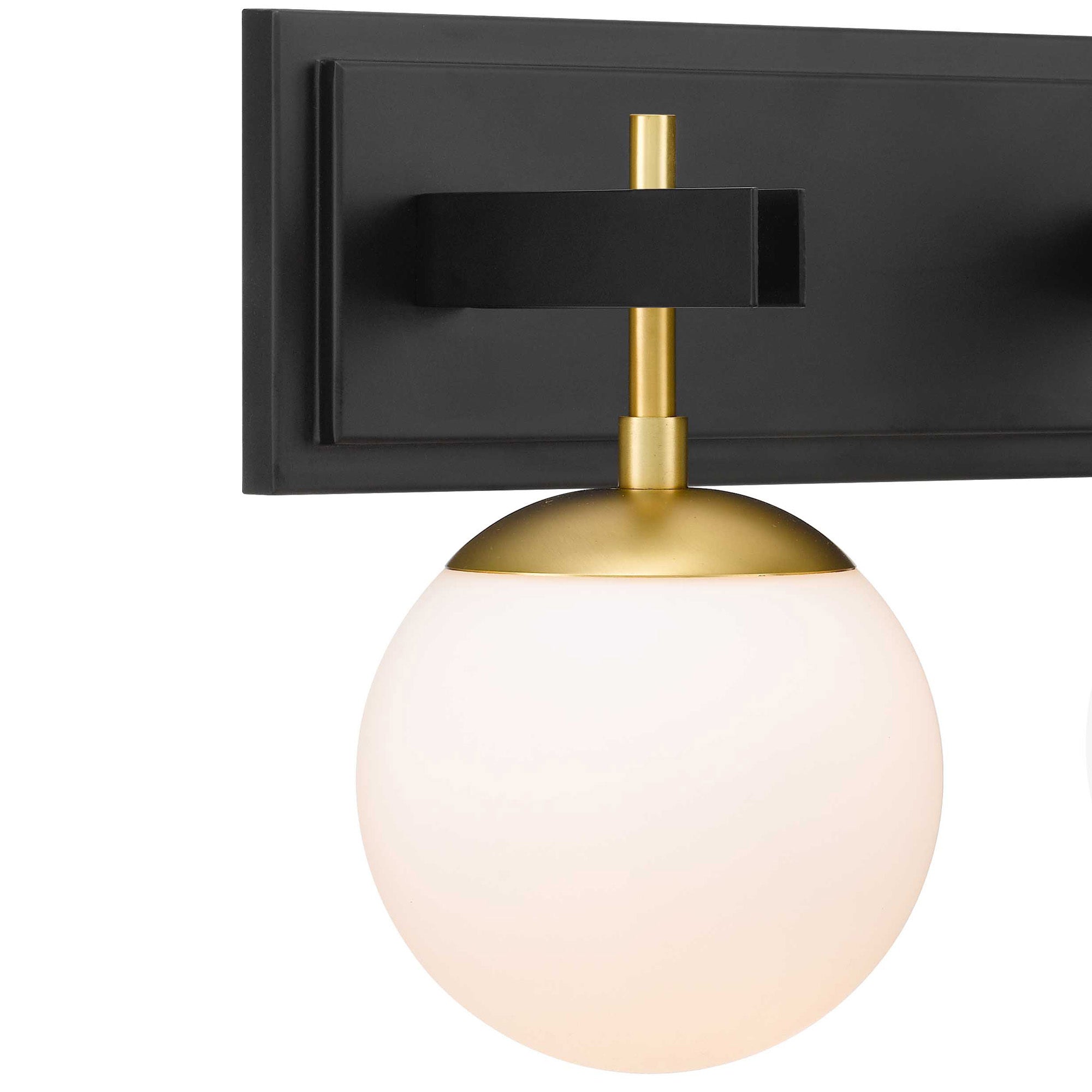 Allie 2 Light Bath - Black/Satin Brass