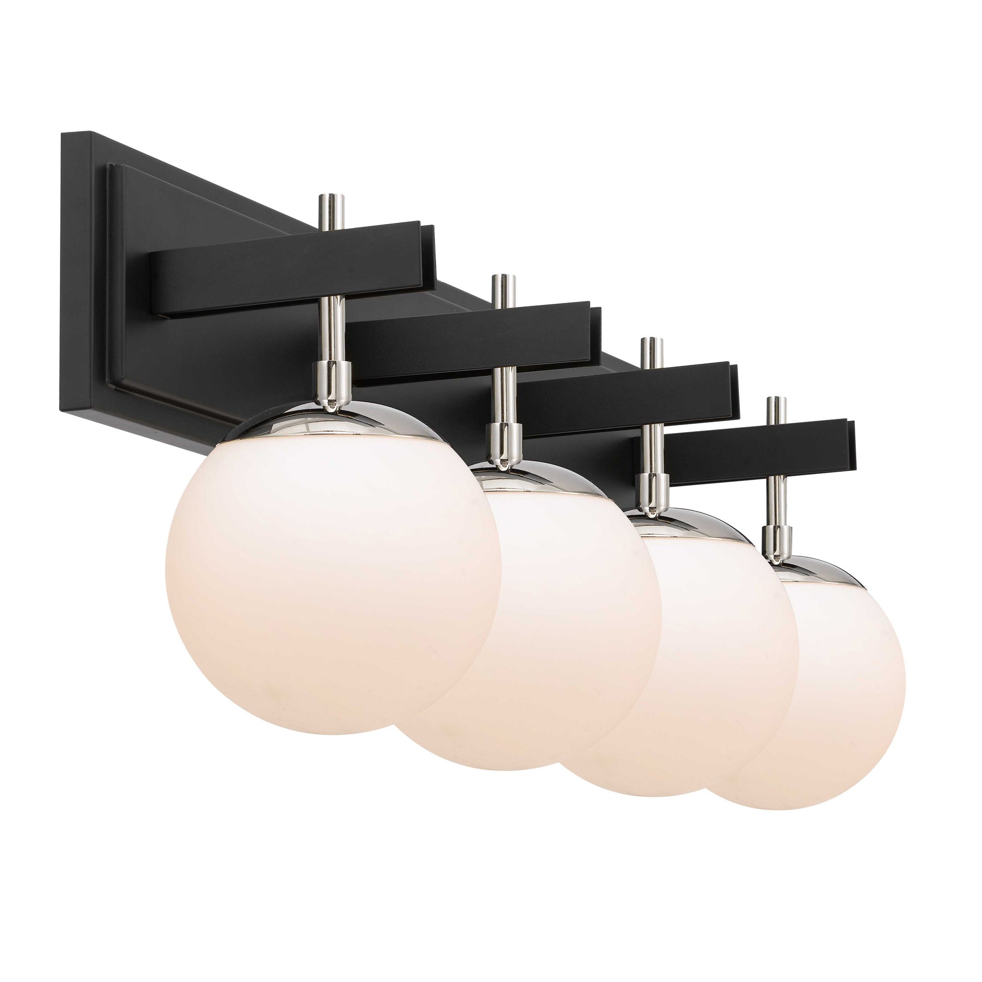 Allie 4 Light Bath - Black/Polished Nickel