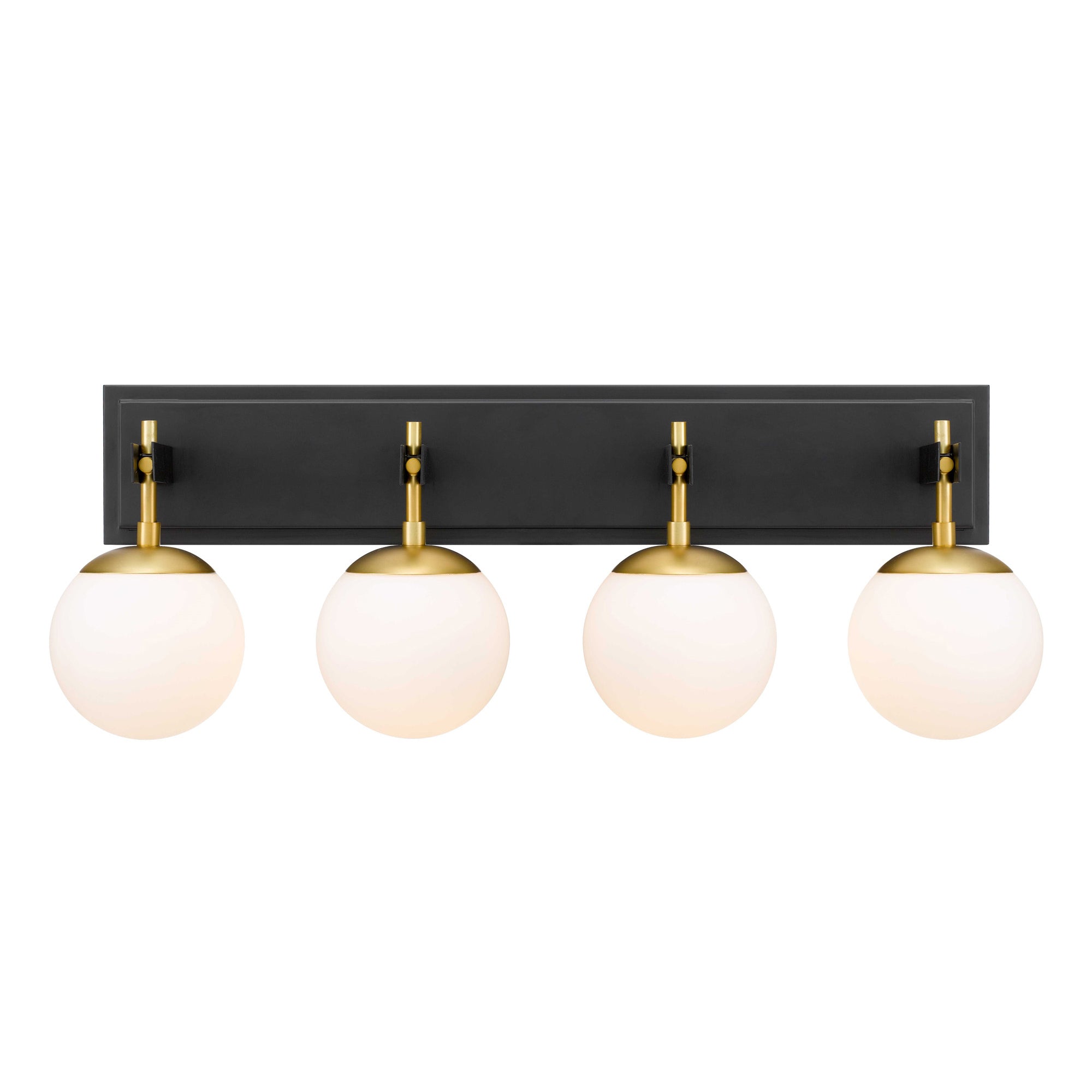 Allie 4 Light Bath - Black/Satin Brass