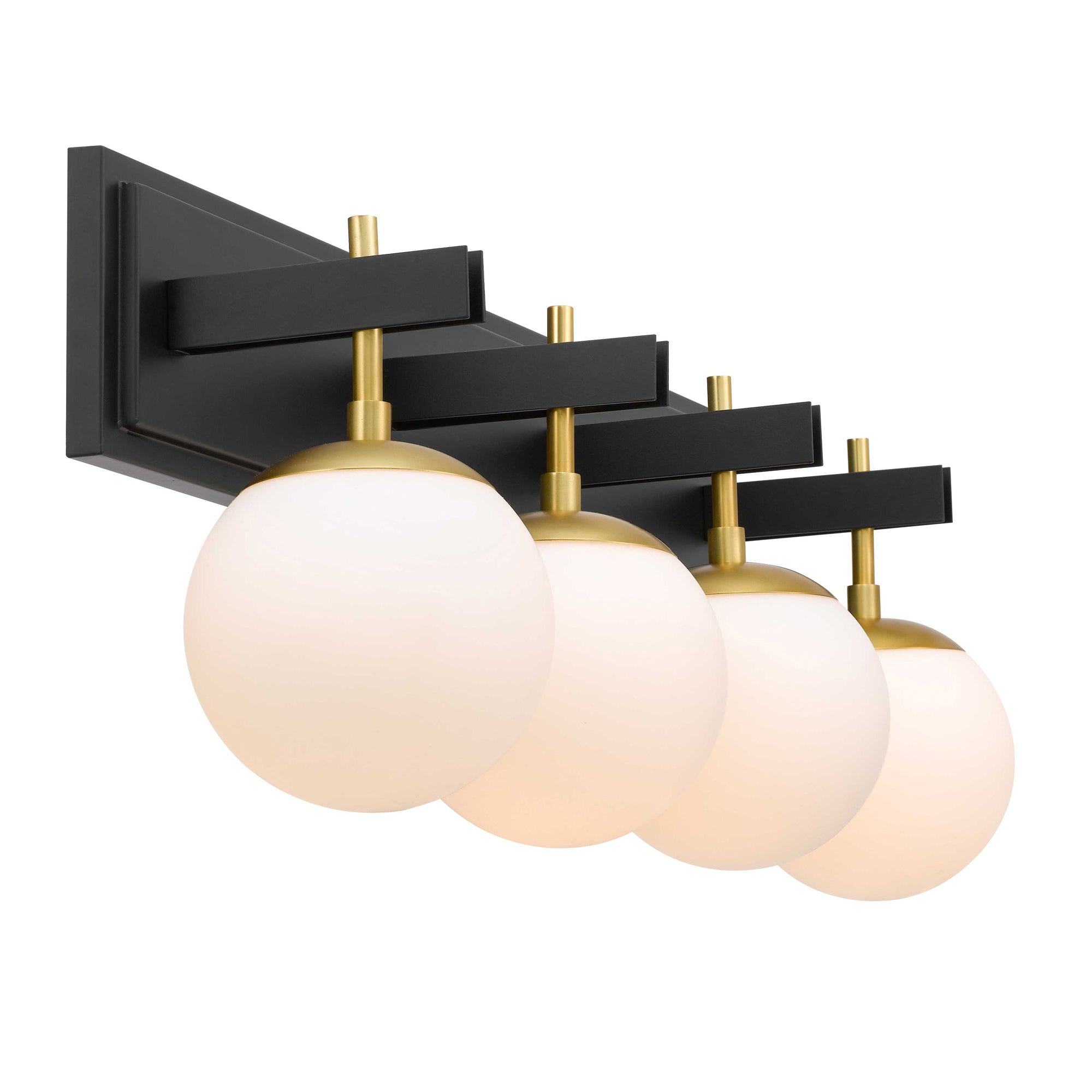 Allie 4 Light Bath - Black/Satin Brass