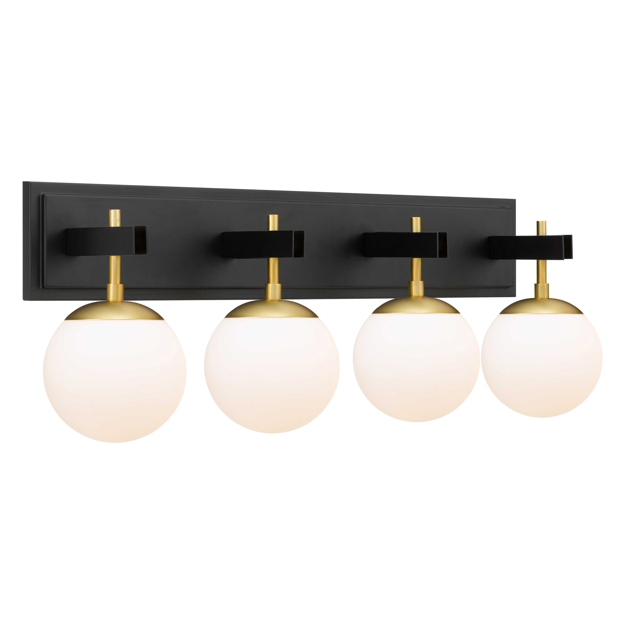 Allie 4 Light Bath - Black/Satin Brass