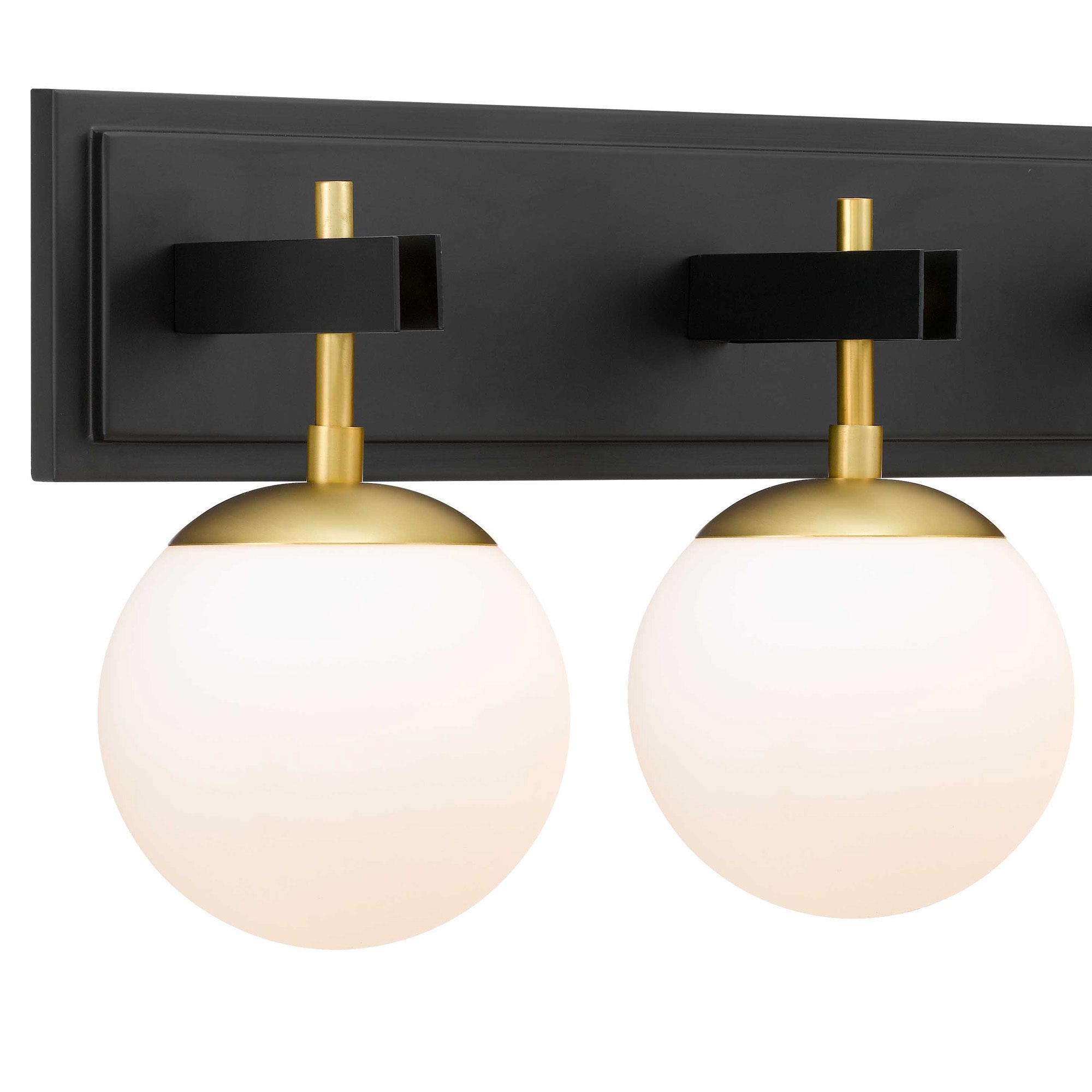 Allie 4 Light Bath - Black/Satin Brass